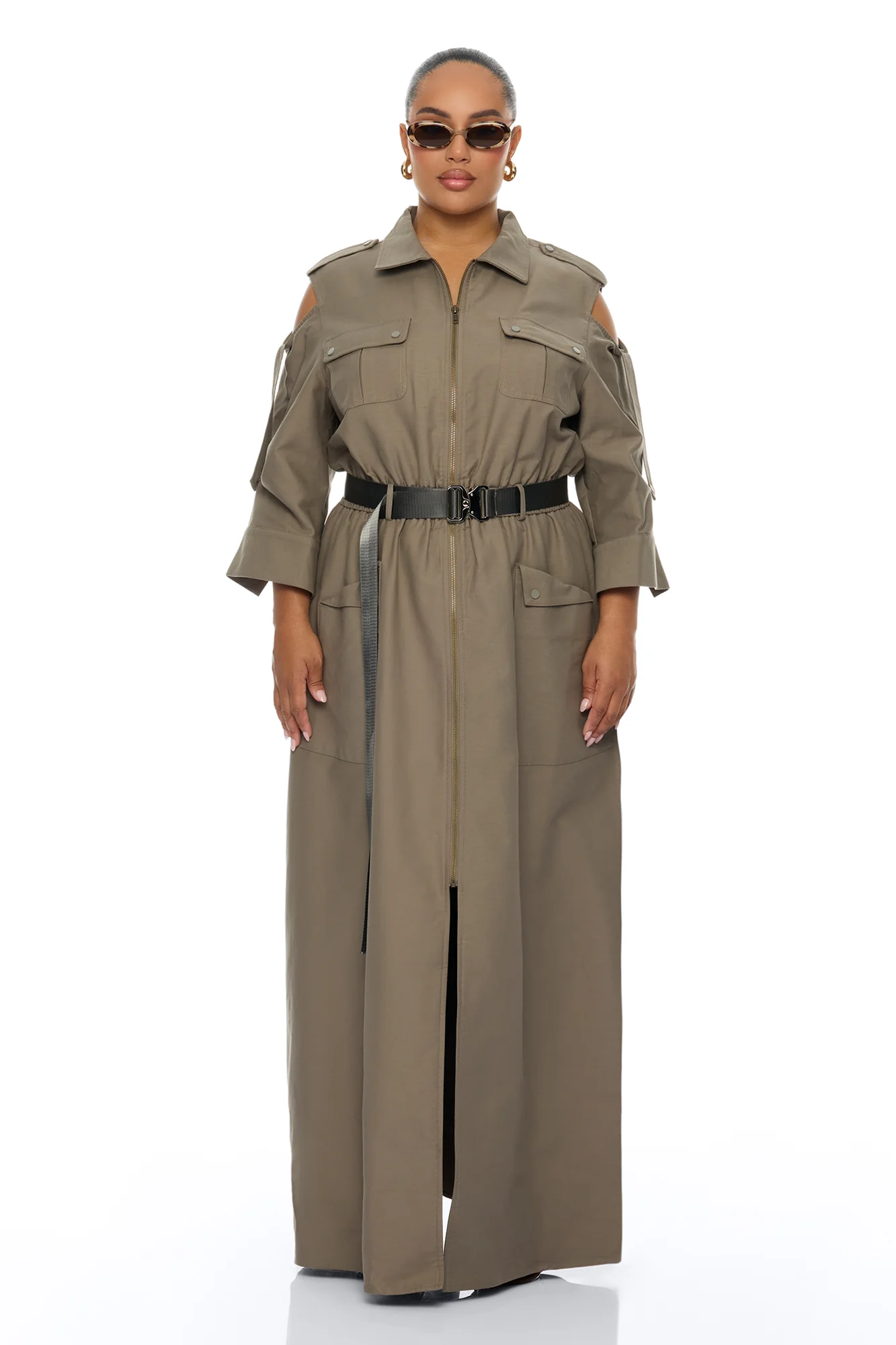 Morgan Cargo Maxi Dress - Olive - Image 5