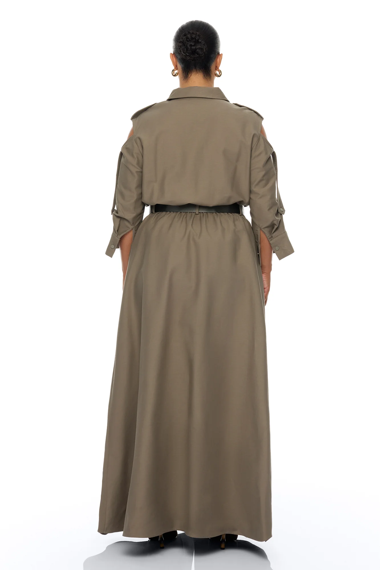 Morgan Cargo Maxi Dress - Olive - Image 8