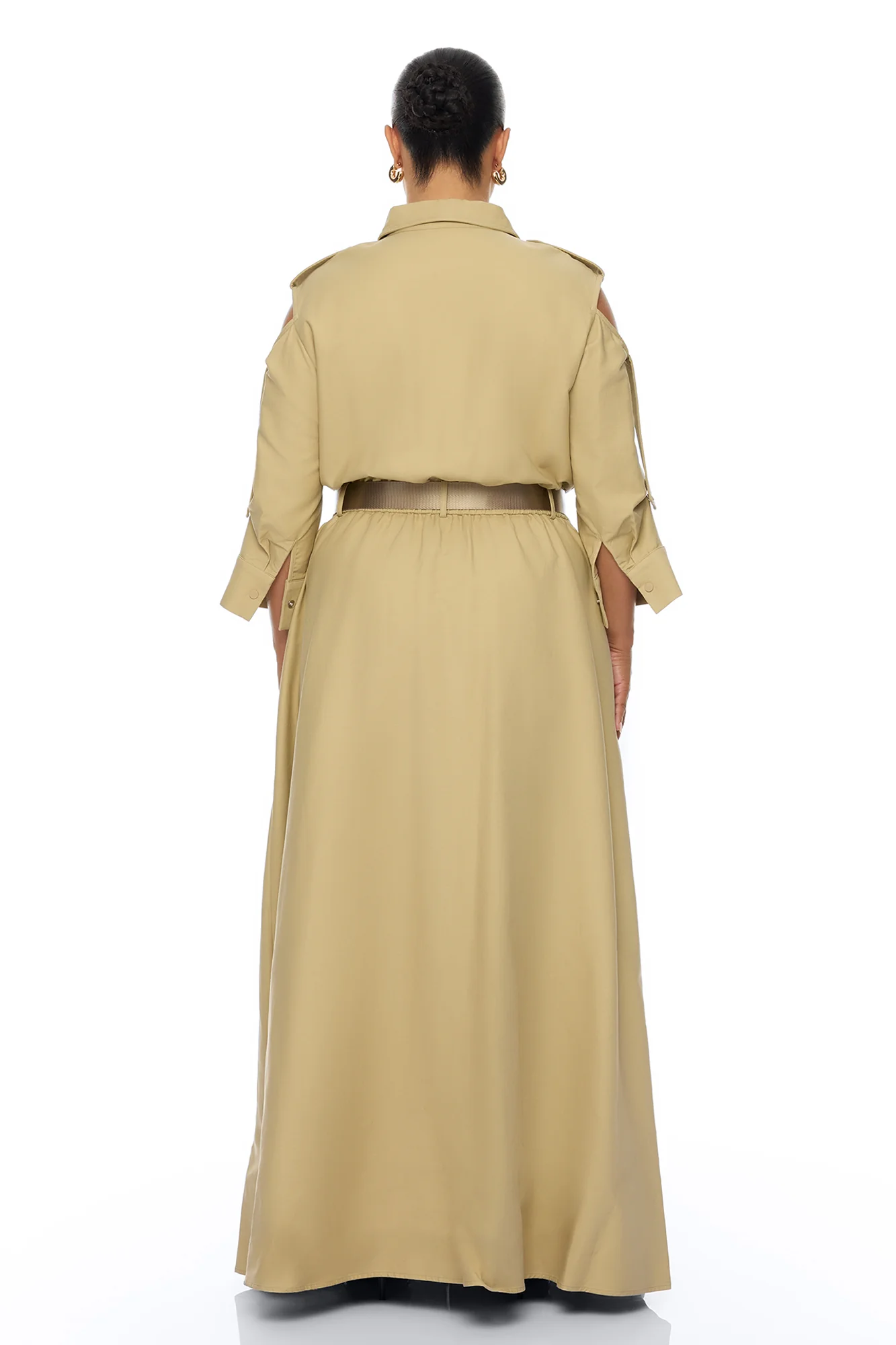 Morgan Cargo Maxi Dress - Taupe - Image 8