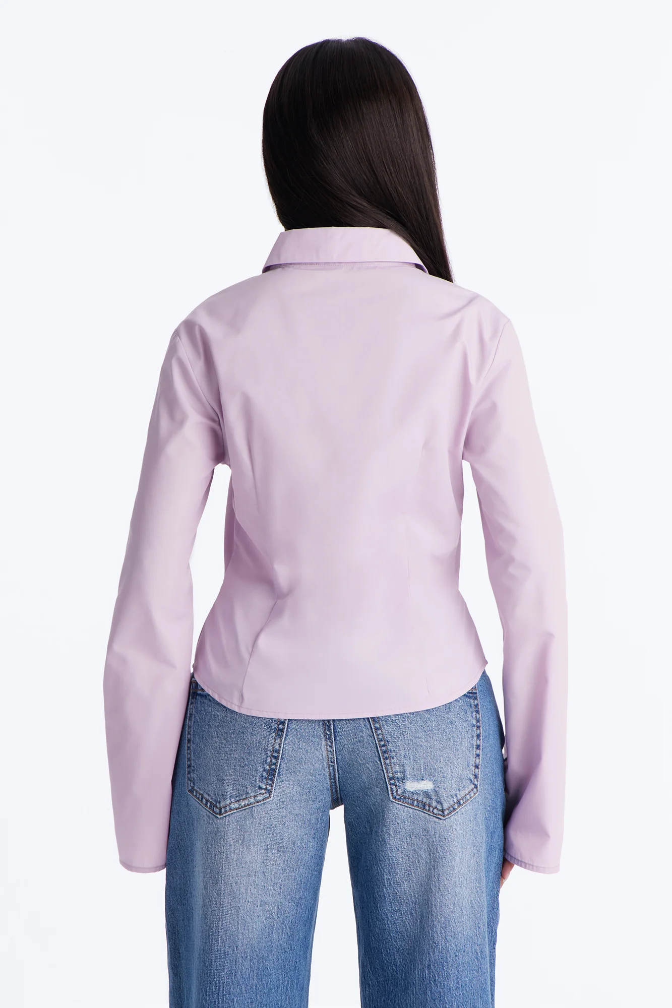 Morgan Poplin Shirt - Lilac - Image 4