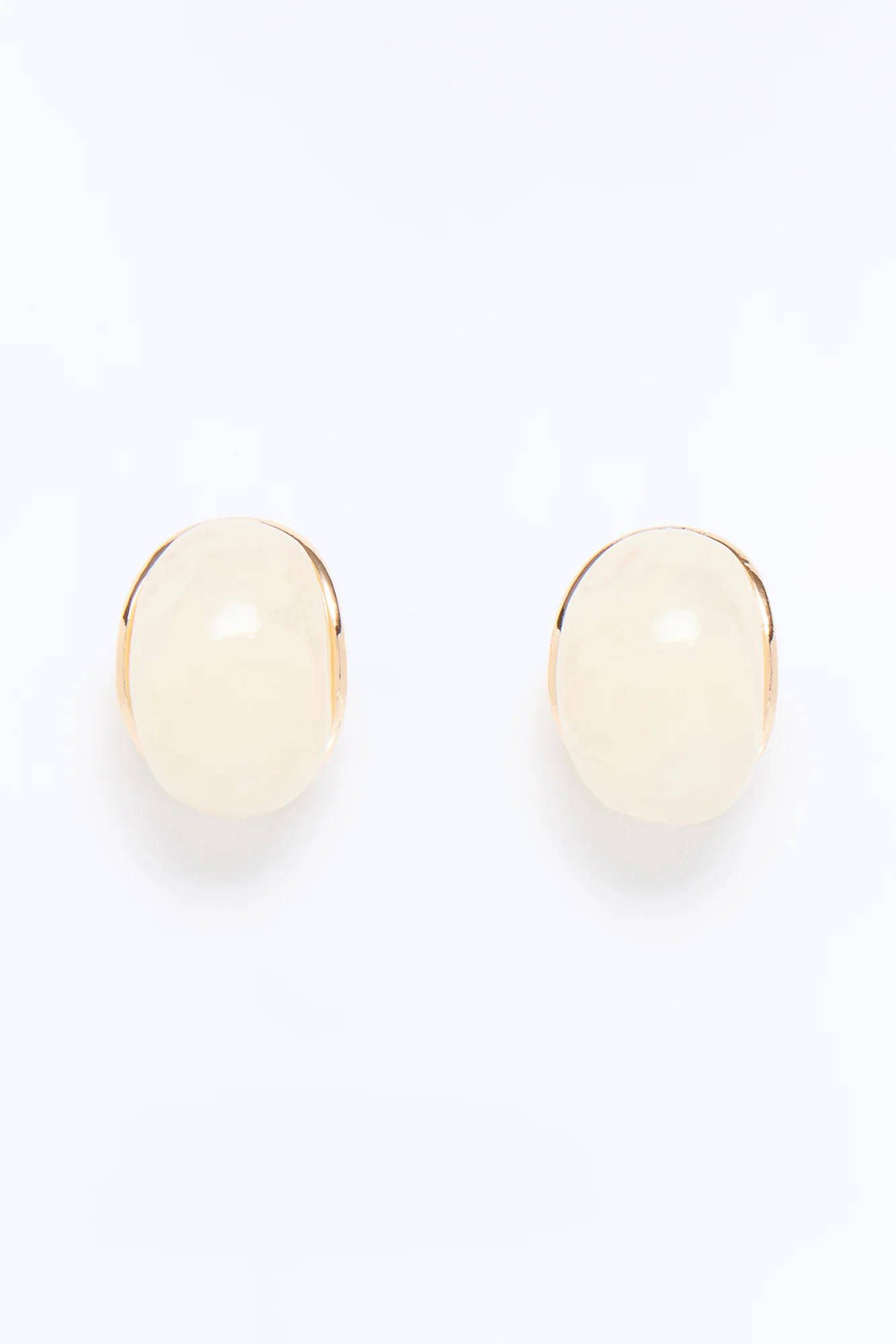 Morning Muse Jeweled Stud Earrings - White/Gold - Image 3