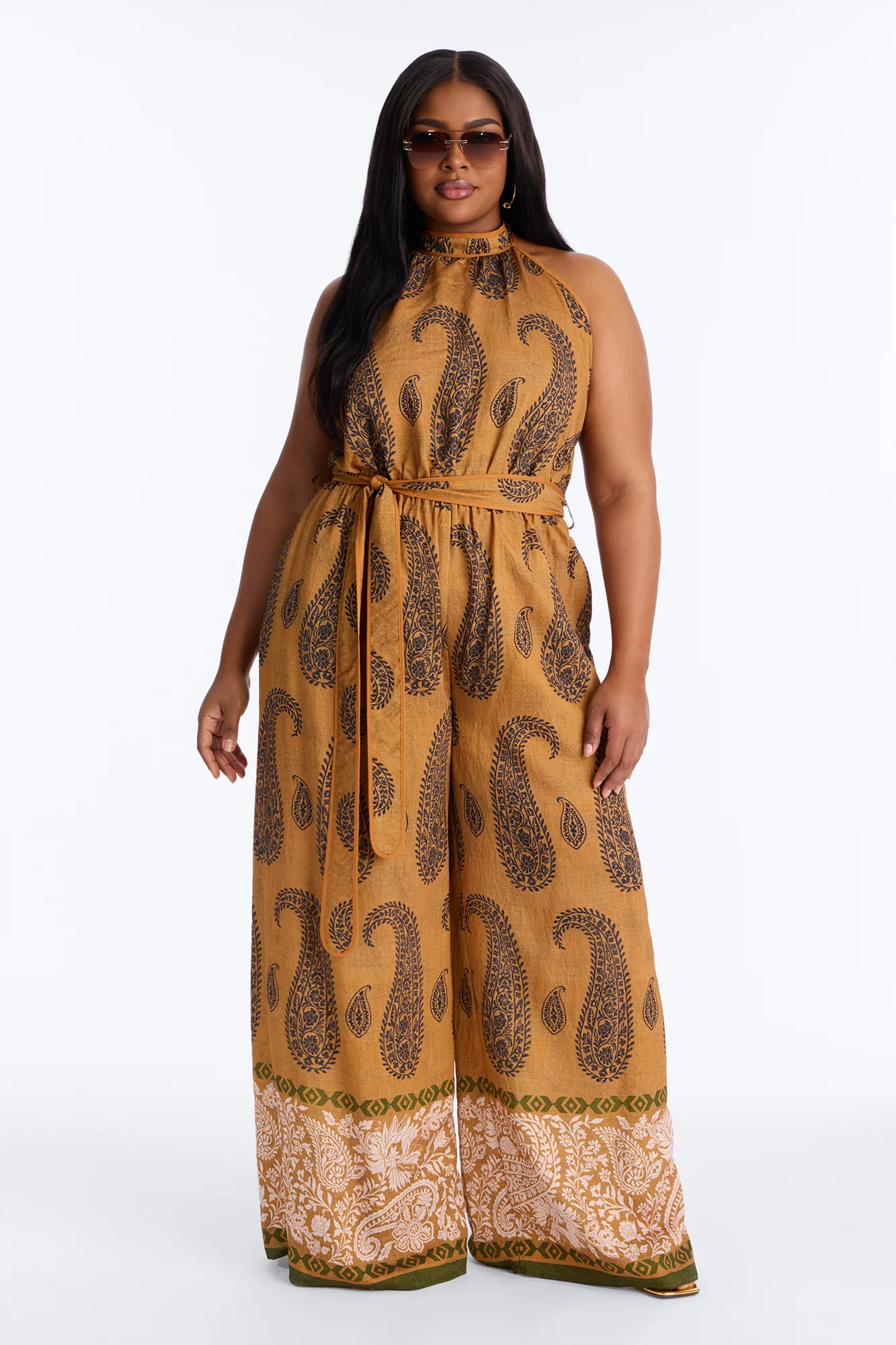 Moroccan Nights Backless Jumpsuit - Tan - Image 4