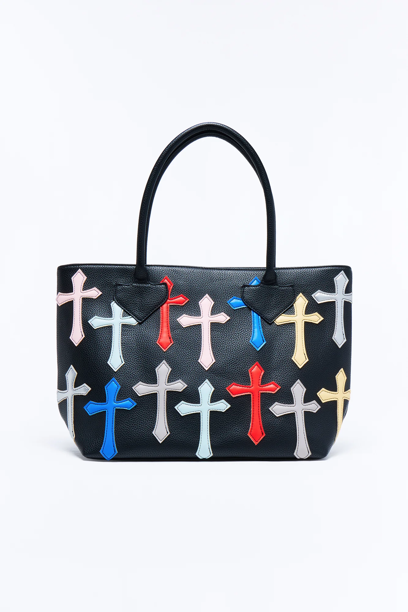 Most Faithful Shopper Faux Leather Tote - Black/combo - Image 3