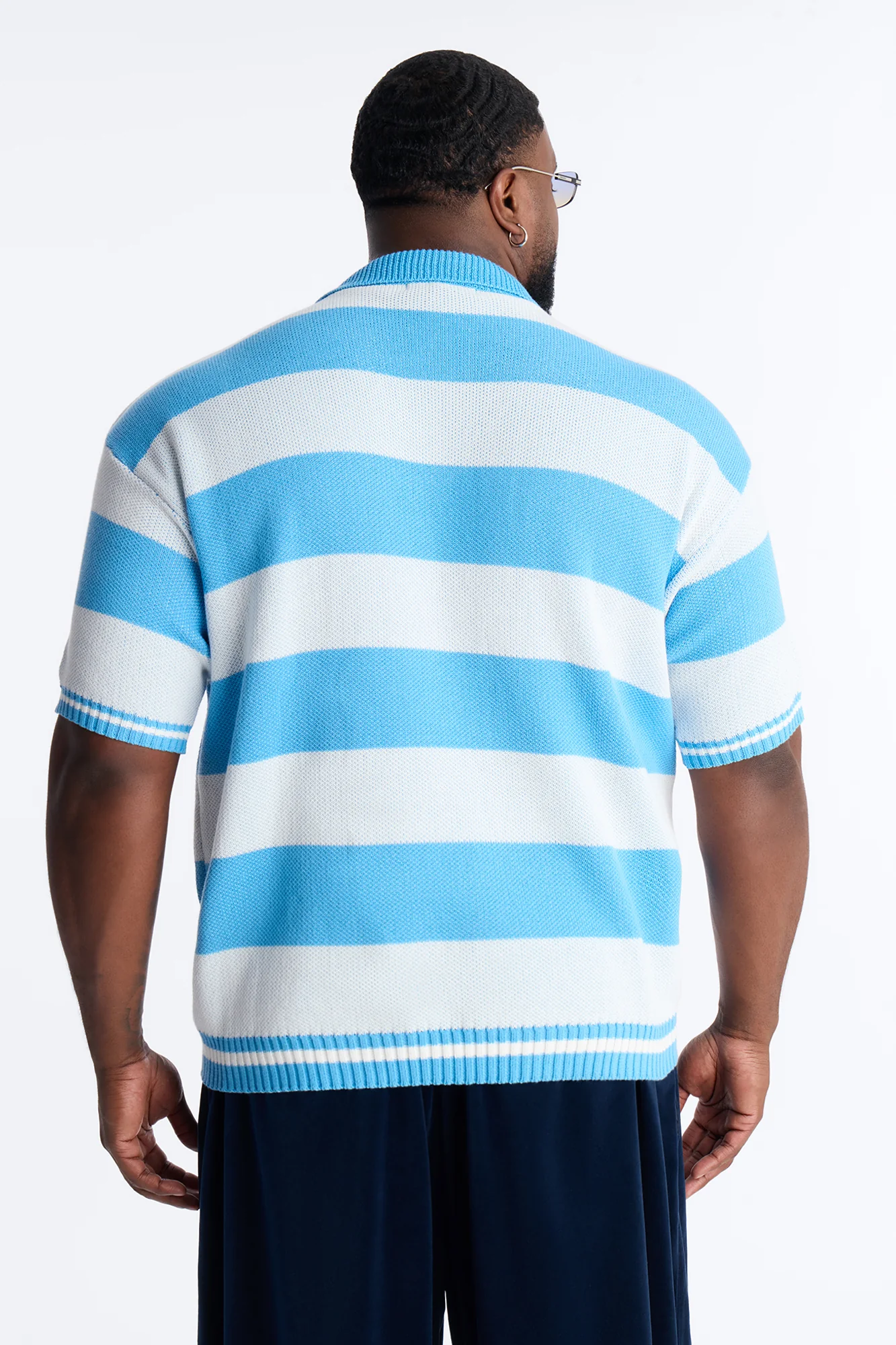 Motion Lines Short Sleeve Polo - Blue - Image 8
