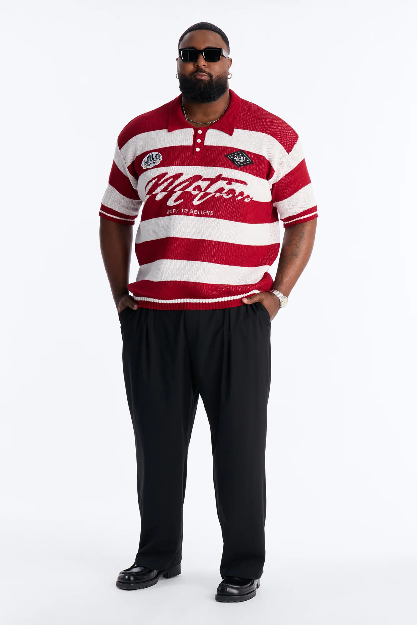Motion Lines Short Sleeve Polo - Burgundy - Image 6