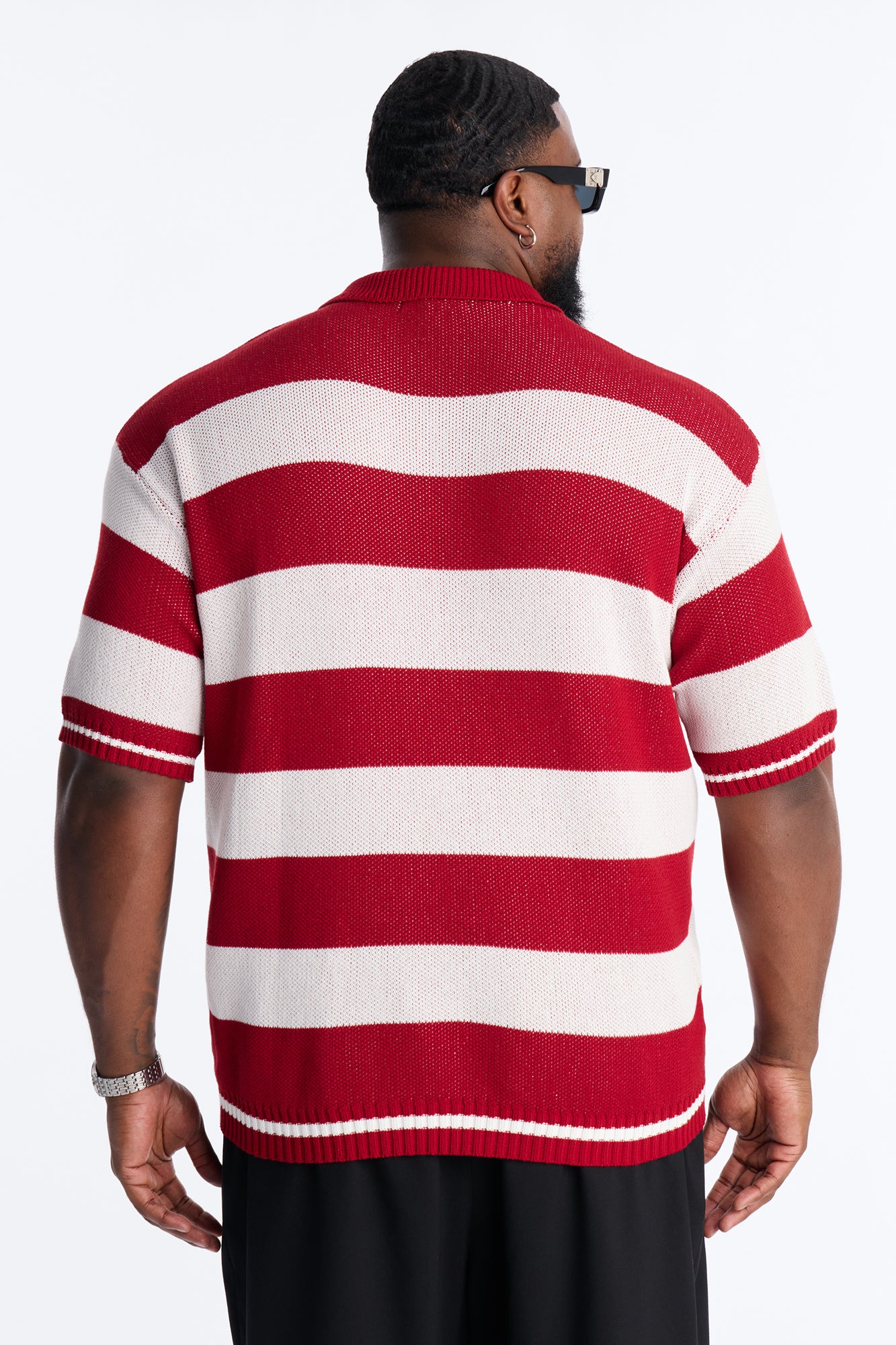 Motion Lines Short Sleeve Polo - Burgundy - Image 8