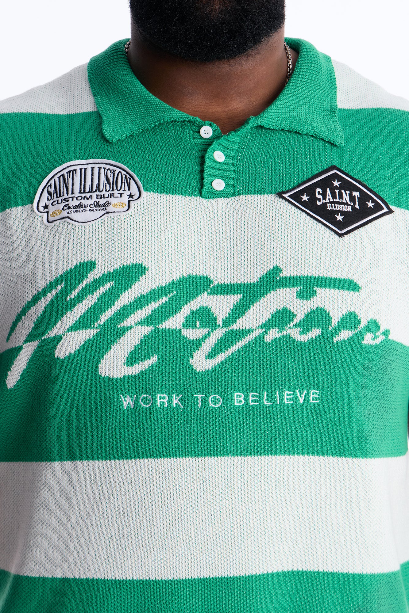 Motion Lines Sweater Vest - Green - Image 7