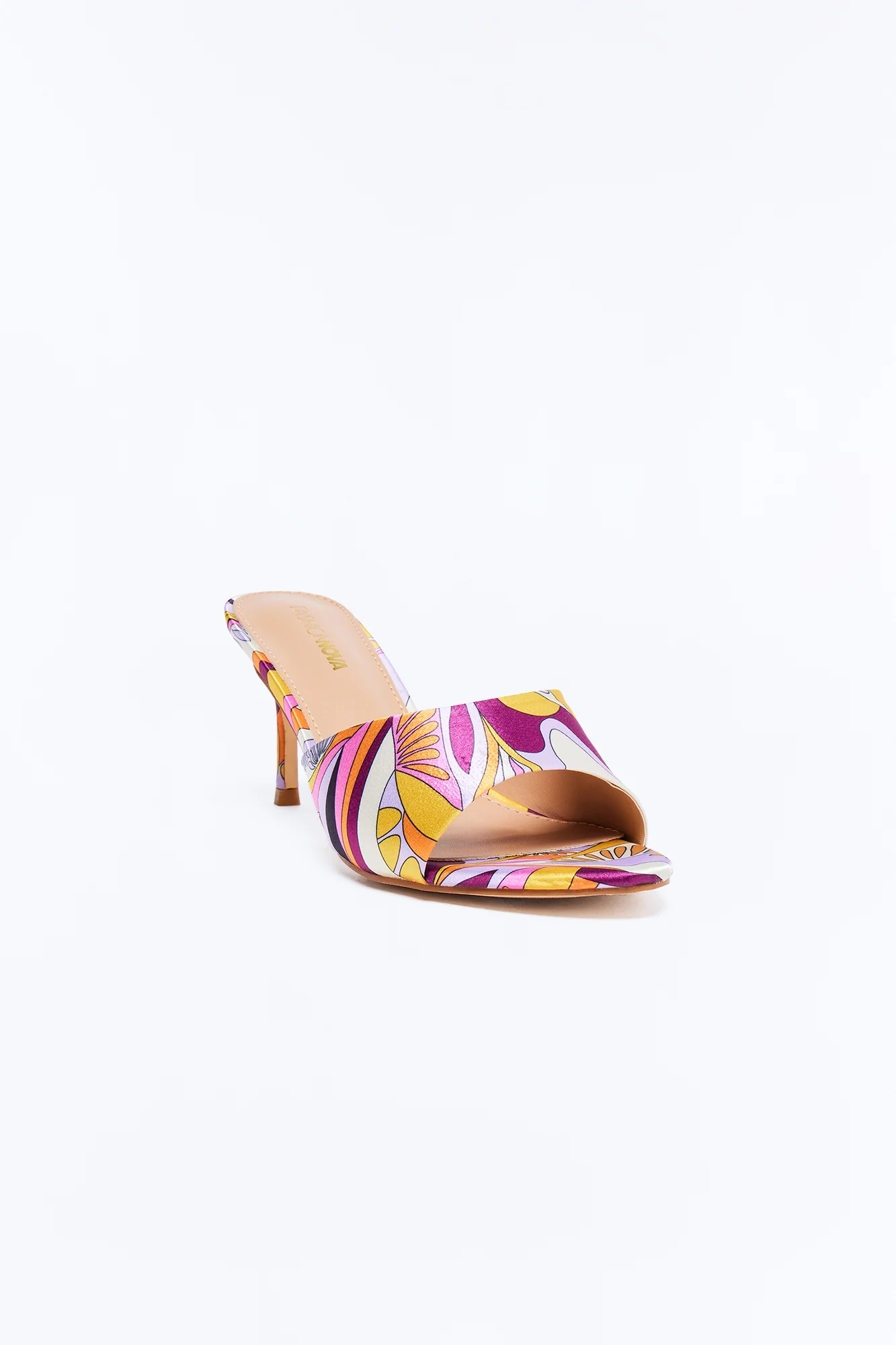 Moxi Abstract Print Heels - Orange/combo - Image 2