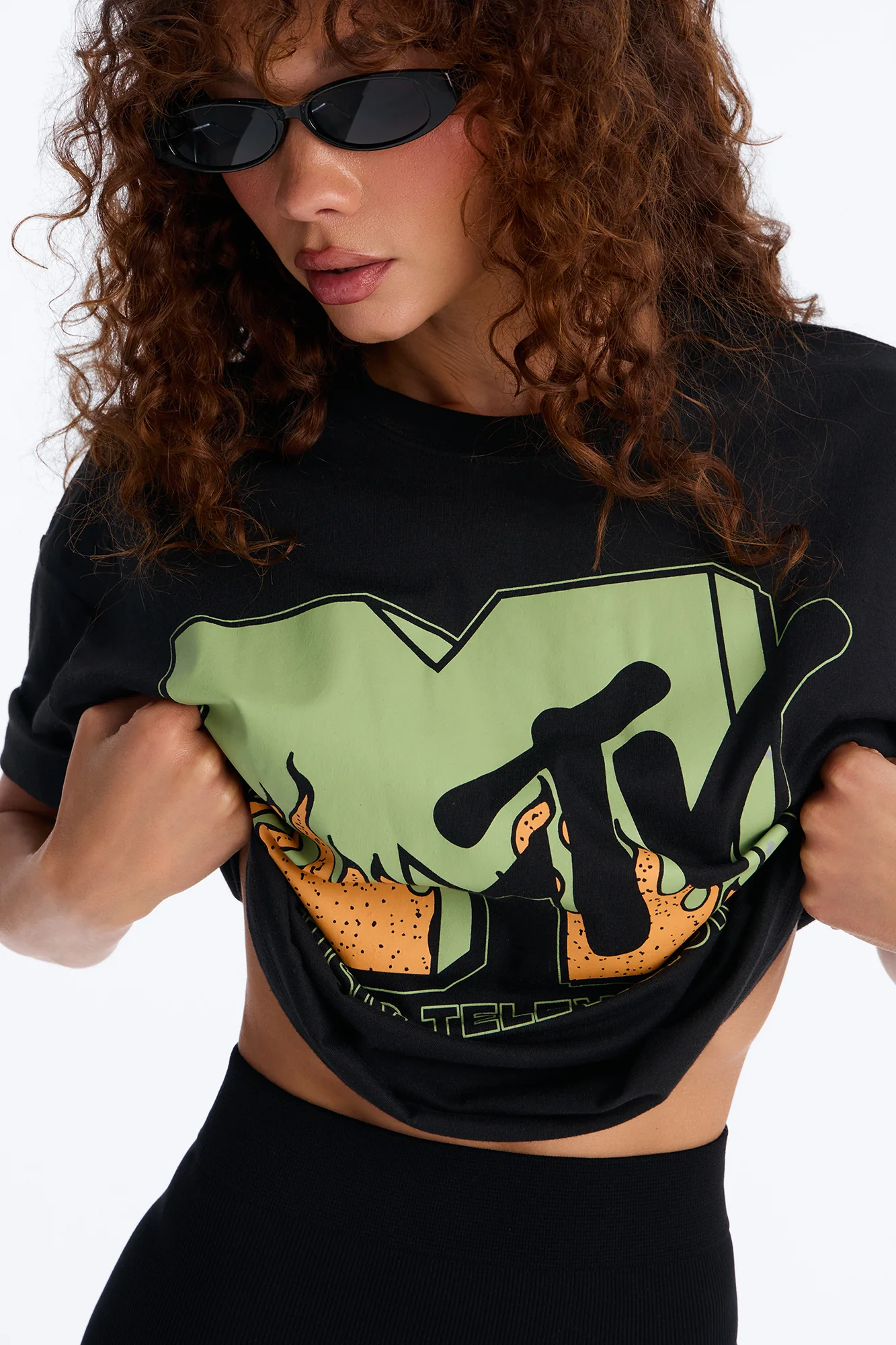 MTV Flames Boxy Tee - Black - Image 3