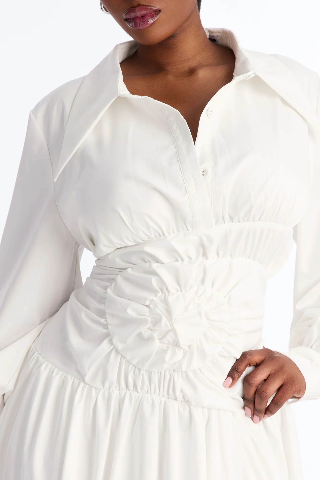 Muse In Motion Ruched Maxi Dress - White - Image 6