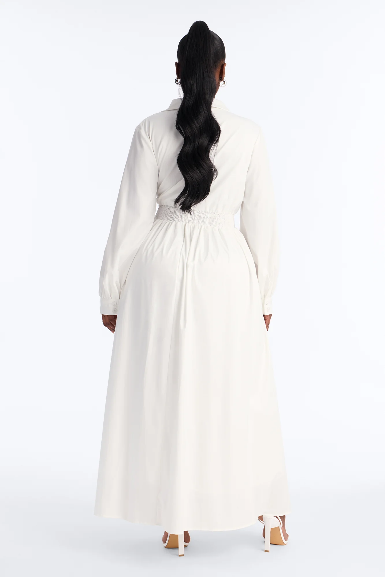 Muse In Motion Ruched Maxi Dress - White - Image 7
