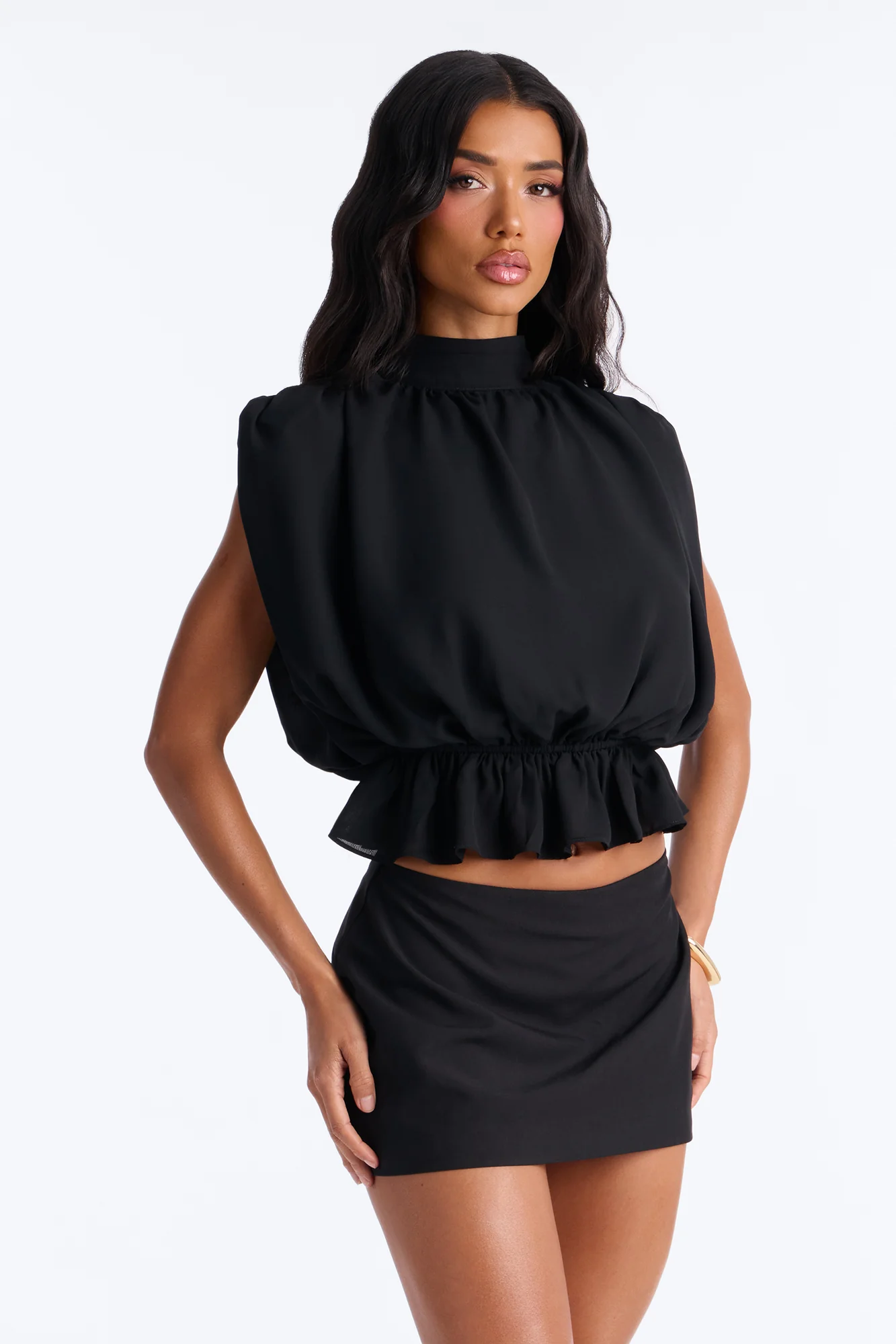 Muse Mode Chiffon Top - Black