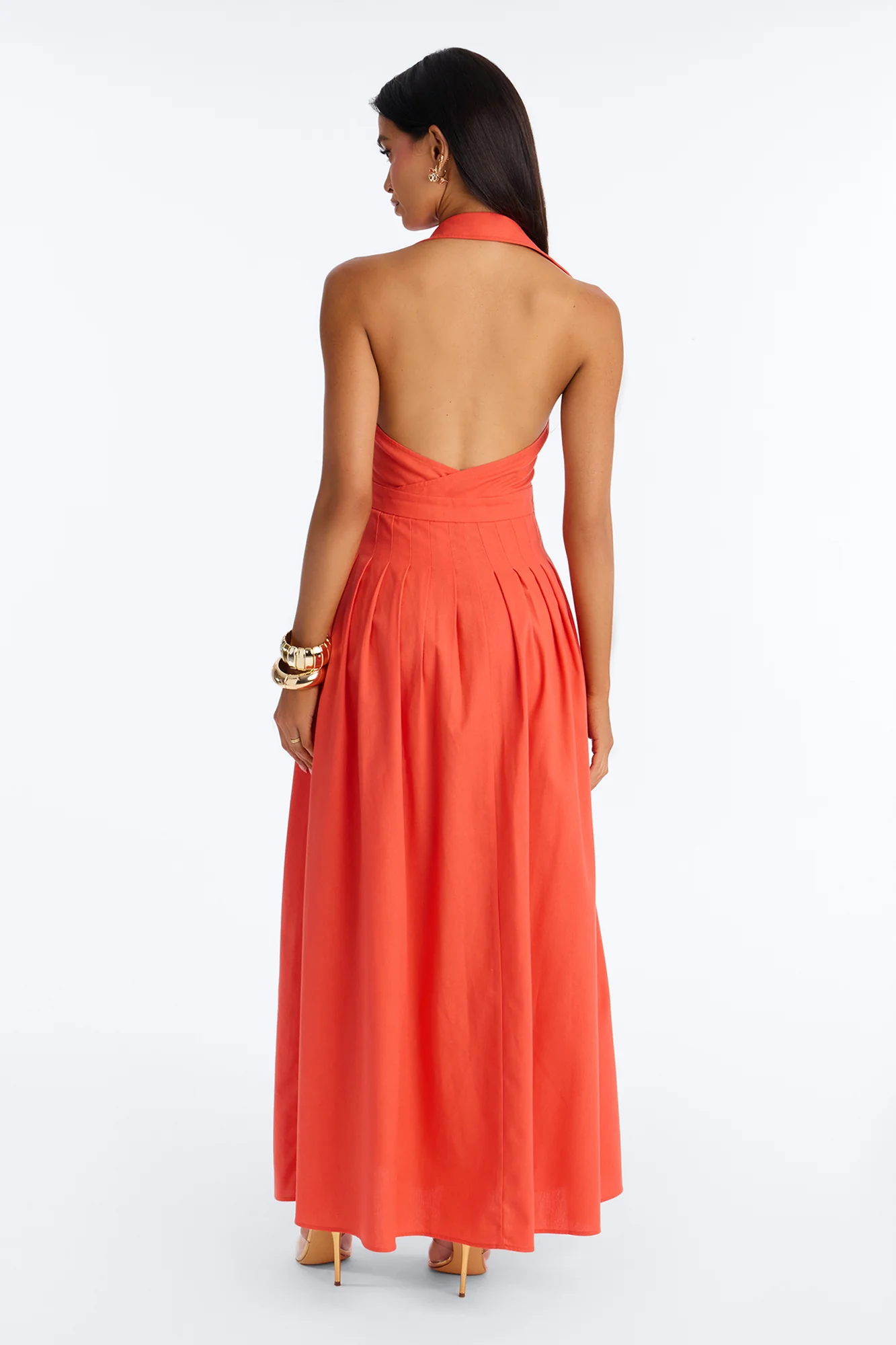 Must Be Nice Collared Maxi Dress - Coral - Image 4