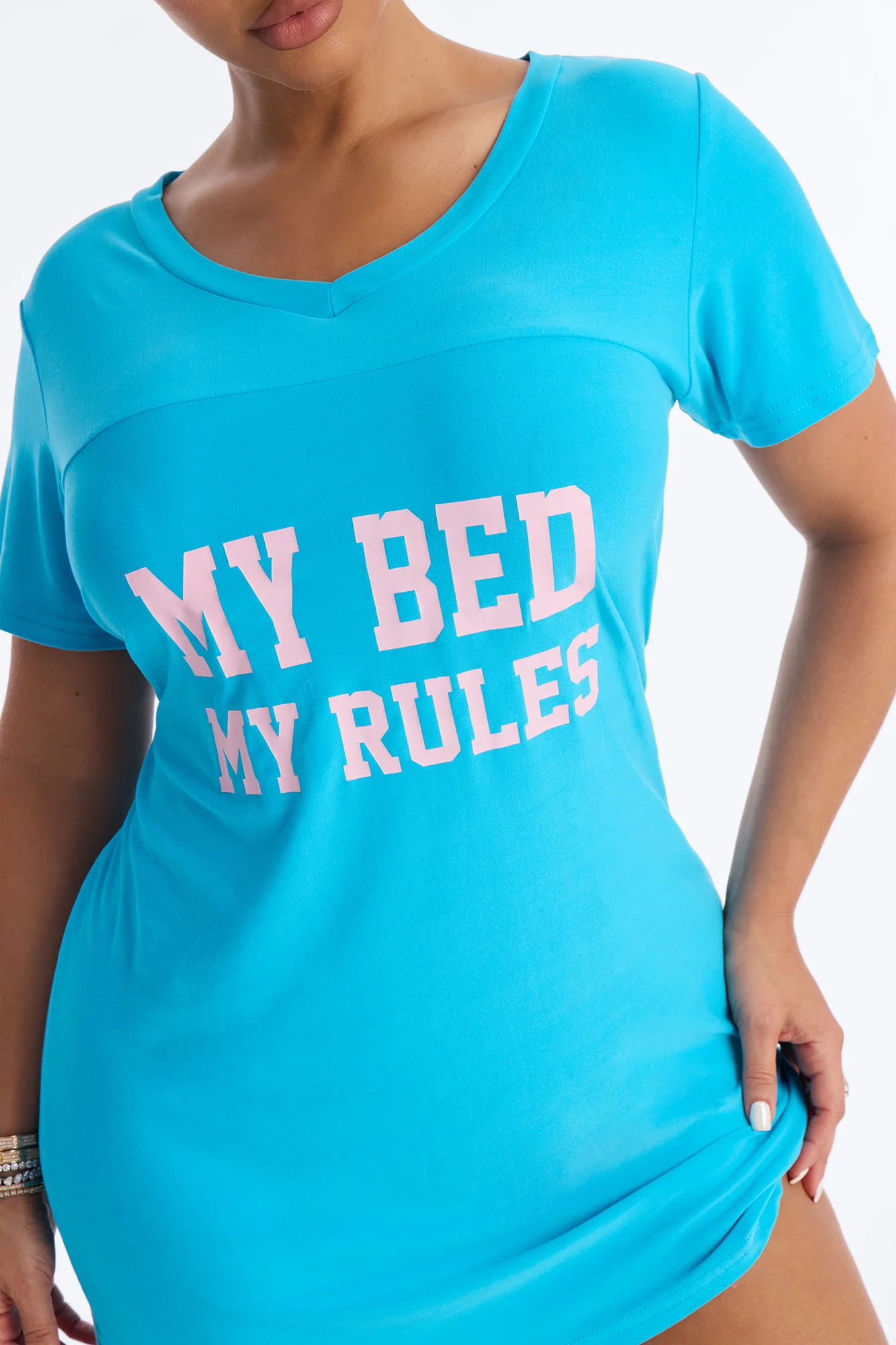 My Bed My Rules PJ Sleep Shirt - Blue/combo - Image 2