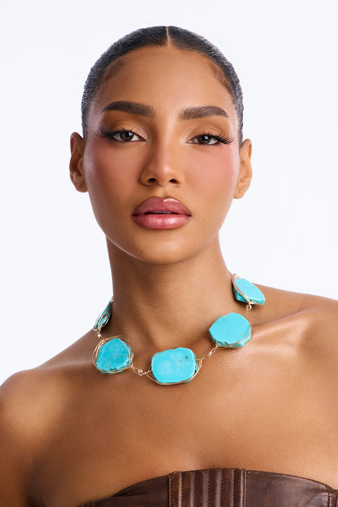 My Boots And Stones Single Chain Necklace - Turquoise - Image 2
