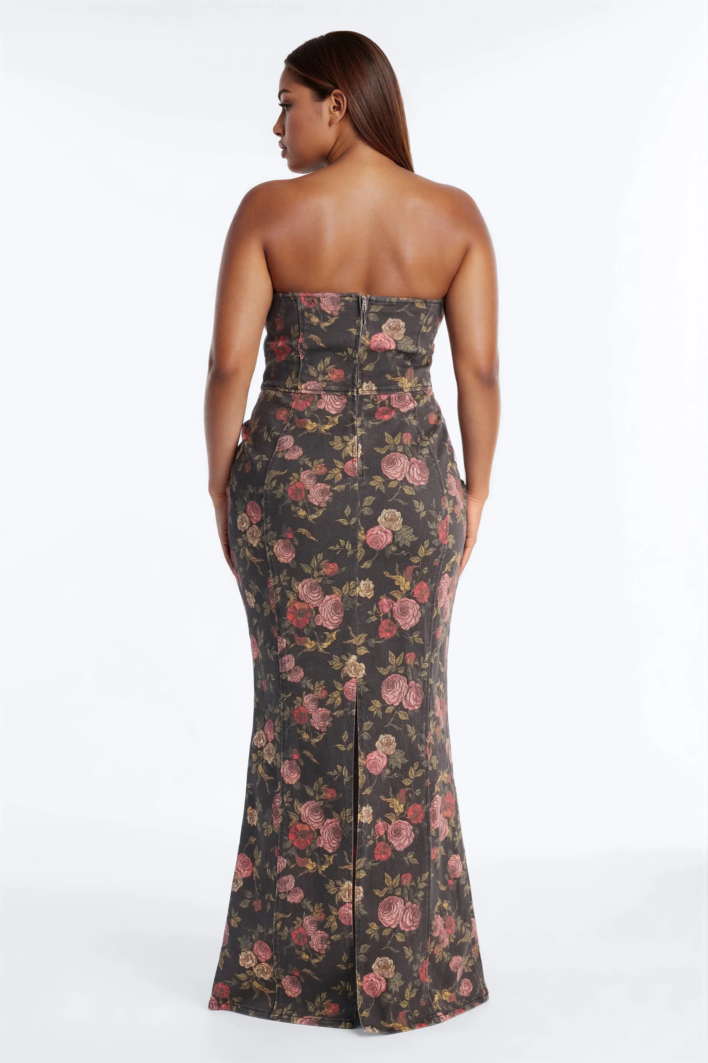 My Secret Garden Denim Maxi Dress - Rose/Combo - Image 7