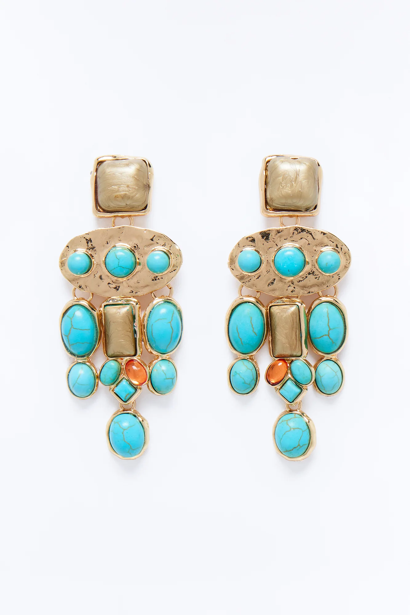 Mya Jeweled Earrings - Turquoise - Image 3