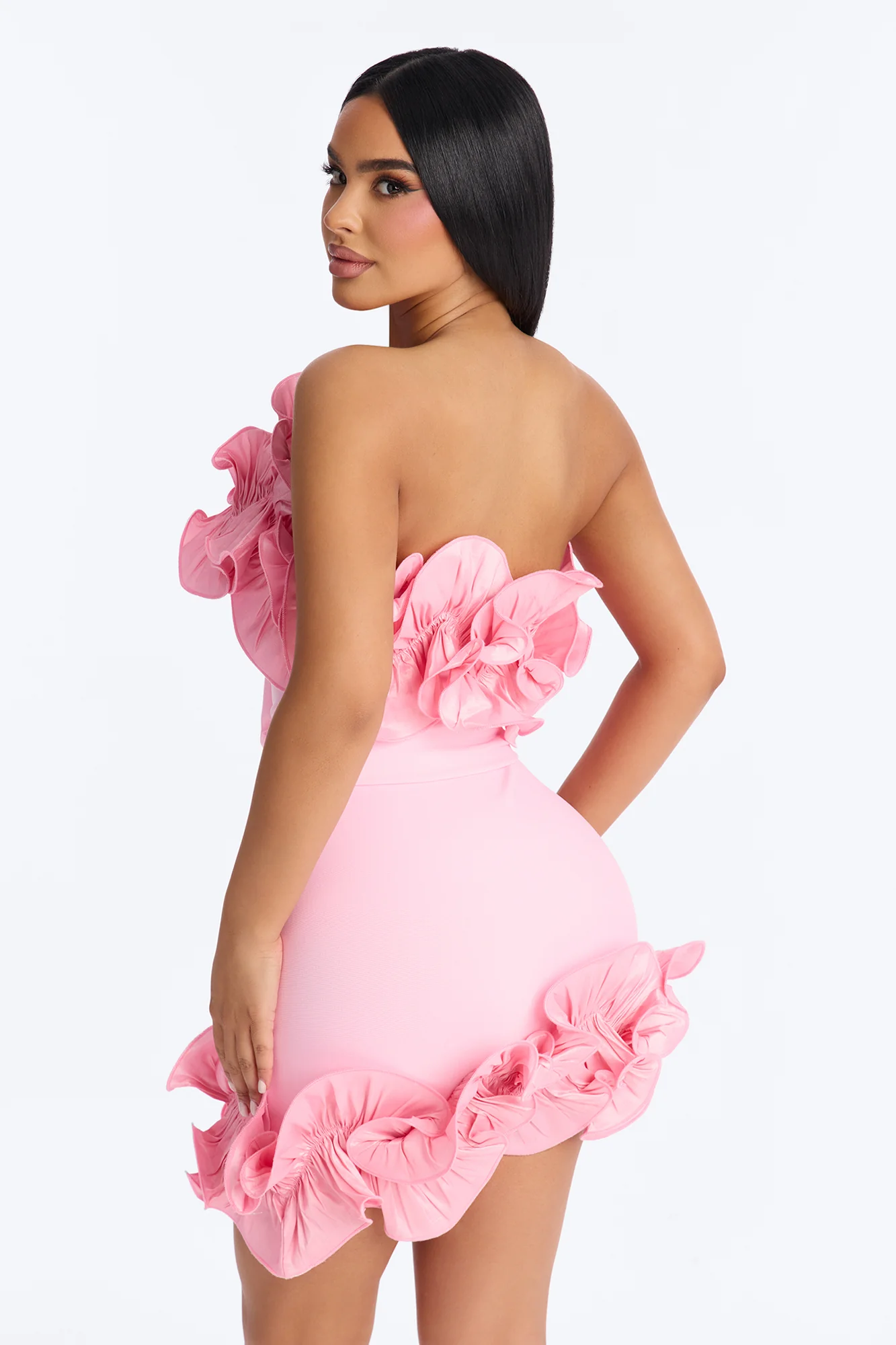 Myla Strapless Bandage Mini Dress - Pink - Image 4