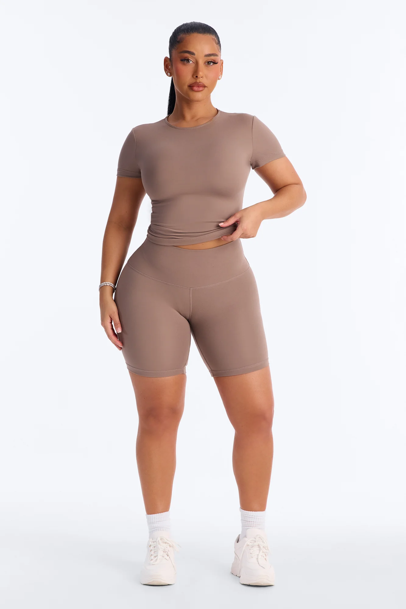 Myla Tricot Lounge Biker Shorts - Mocha