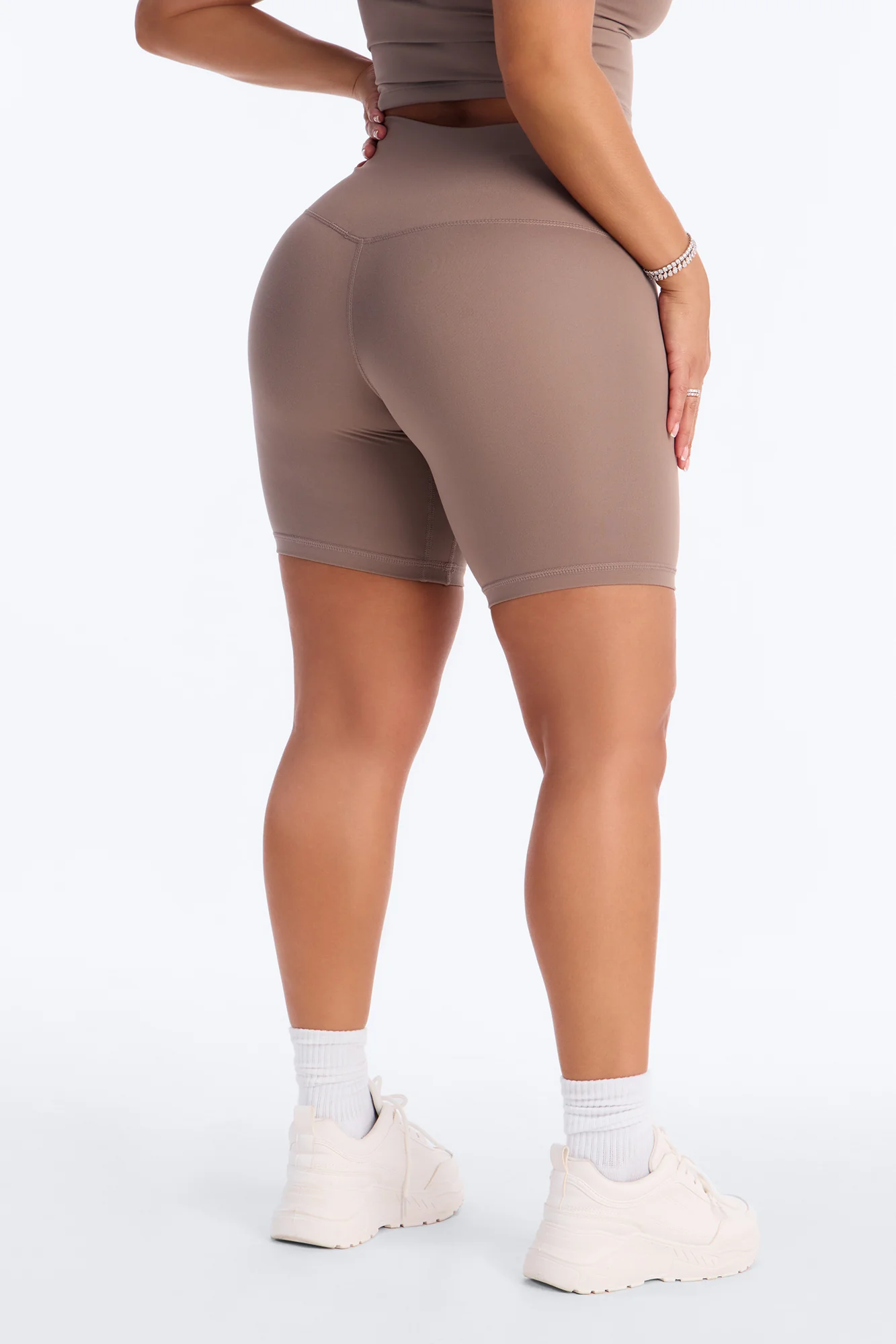 Myla Tricot Lounge Biker Shorts - Mocha - Image 3