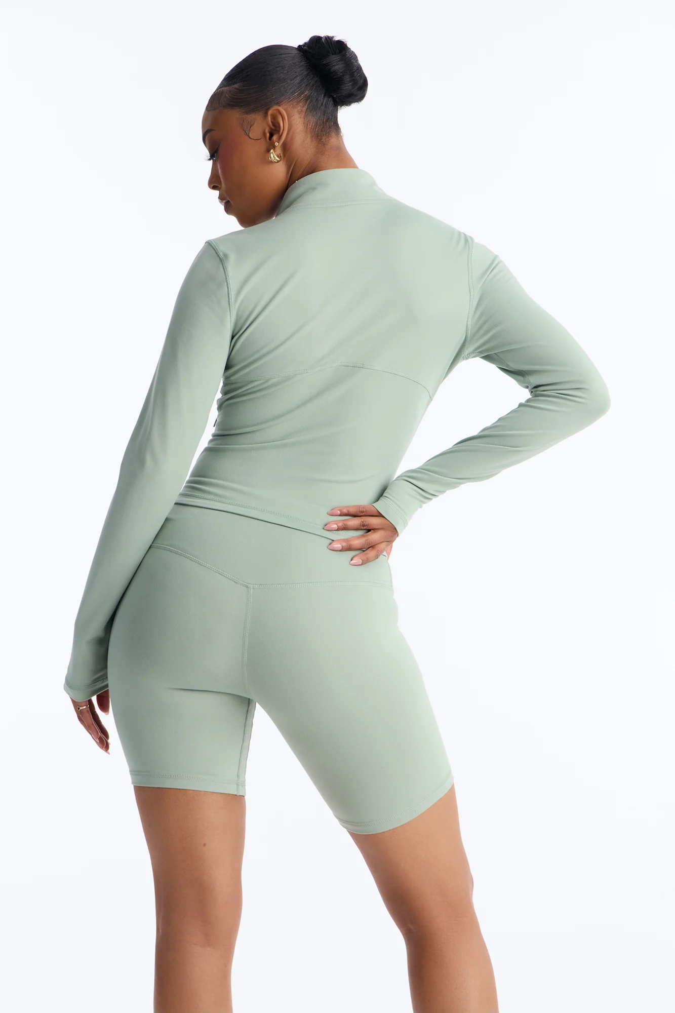 Myla Tricot Lounge Fitted Zip Up Jacket - Olive - Image 4