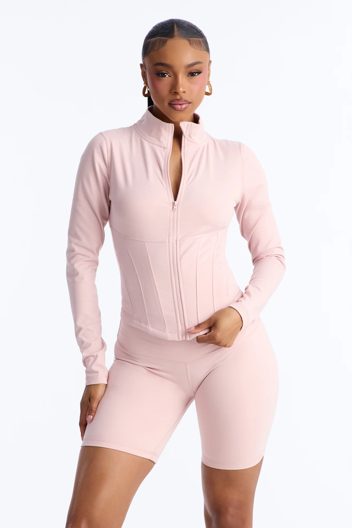 Myla Tricot Lounge Fitted Zip Up Jacket - Pink
