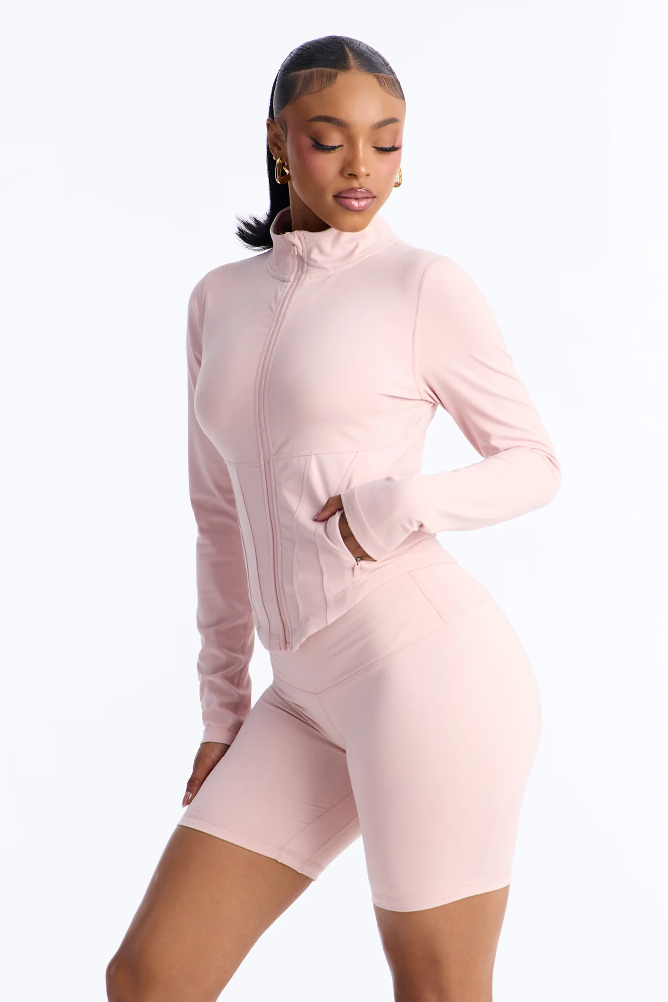 Myla Tricot Lounge Fitted Zip Up Jacket - Pink - Image 3