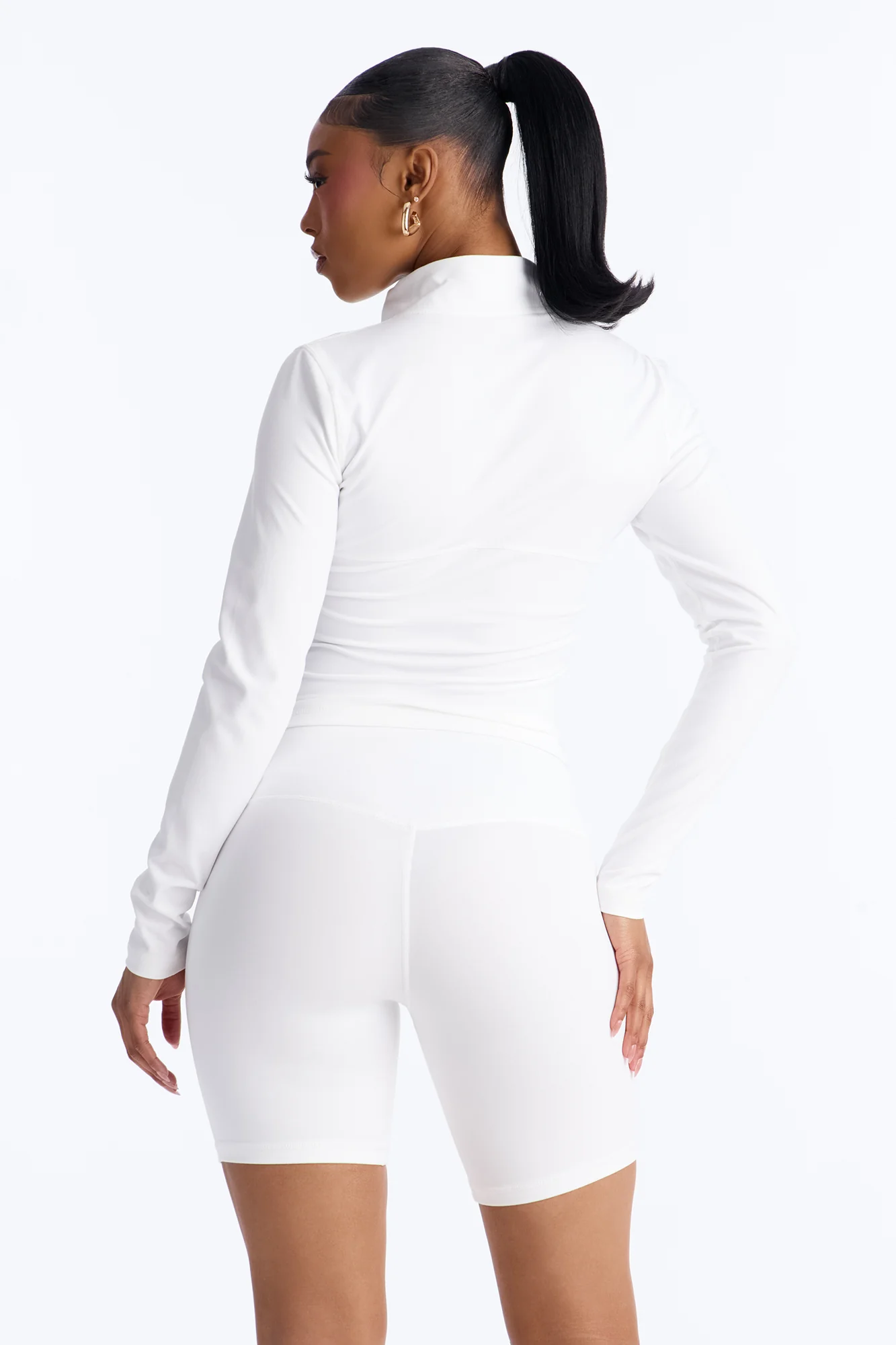 Myla Tricot Lounge Fitted Zip Up Jacket - White - Image 4