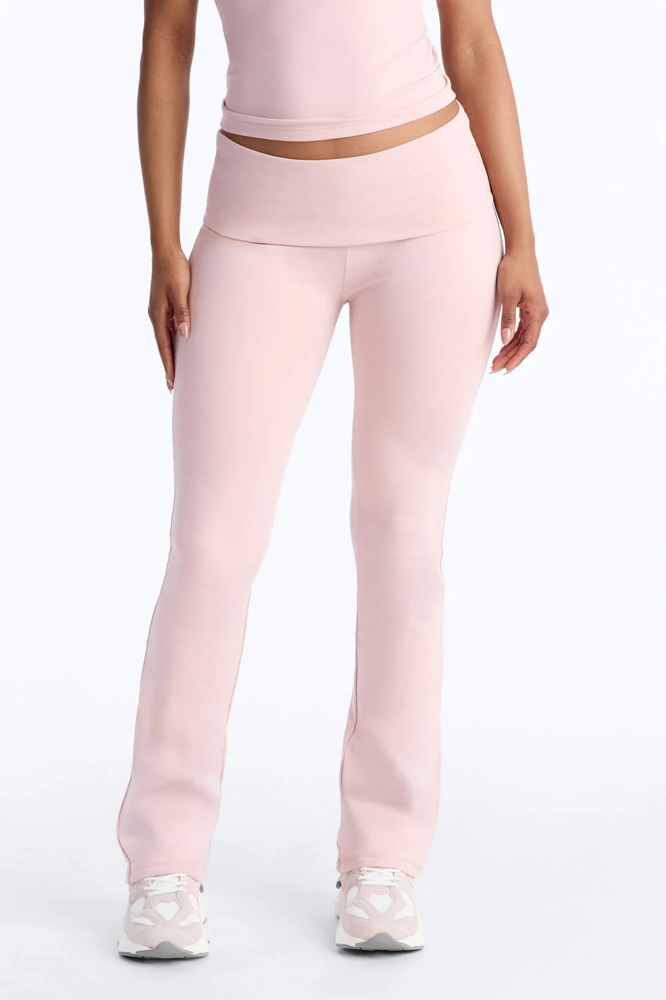Myla Tricot Lounge Fold Over Flare Pants - Pink - Image 2