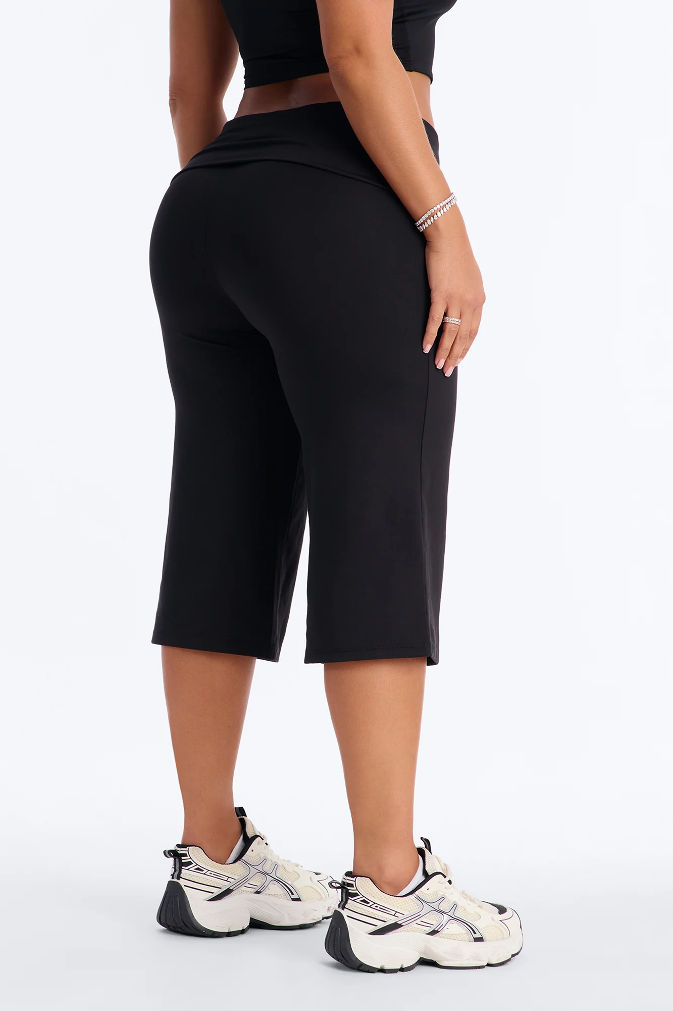 Myla Tricot Lounge Fold Over Gaucho - Black - Image 3