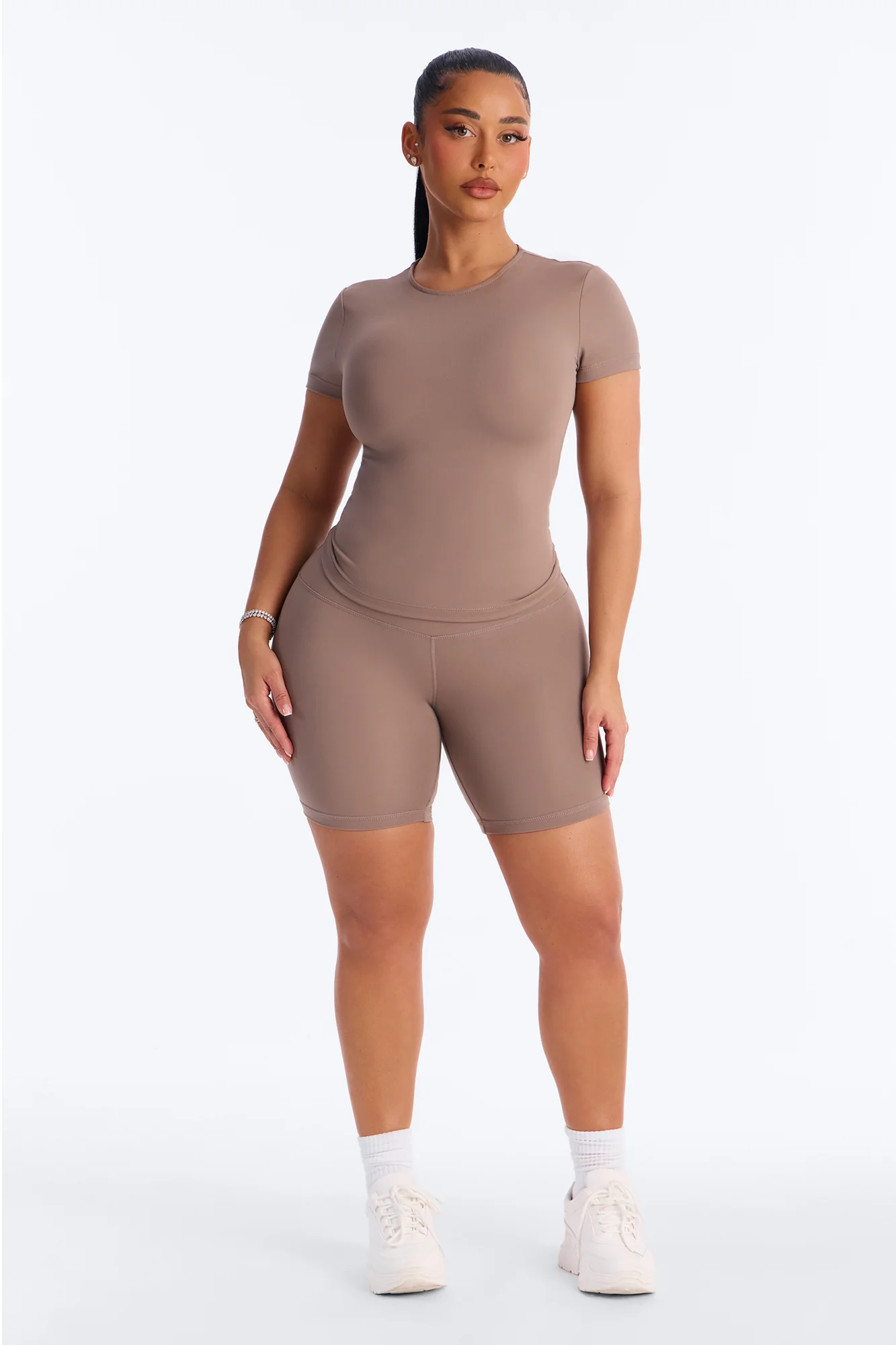 Myla Tricot Lounge Short Sleeve Top - Mocha - Image 2
