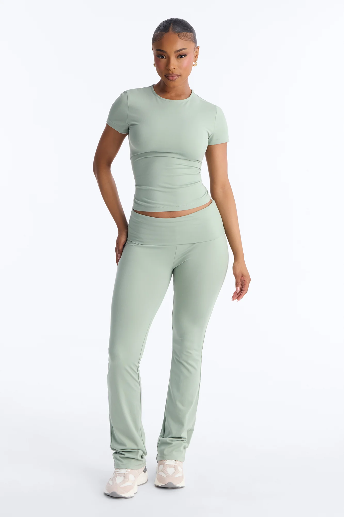 Myla Tricot Lounge Short Sleeve Top - Olive - Image 2