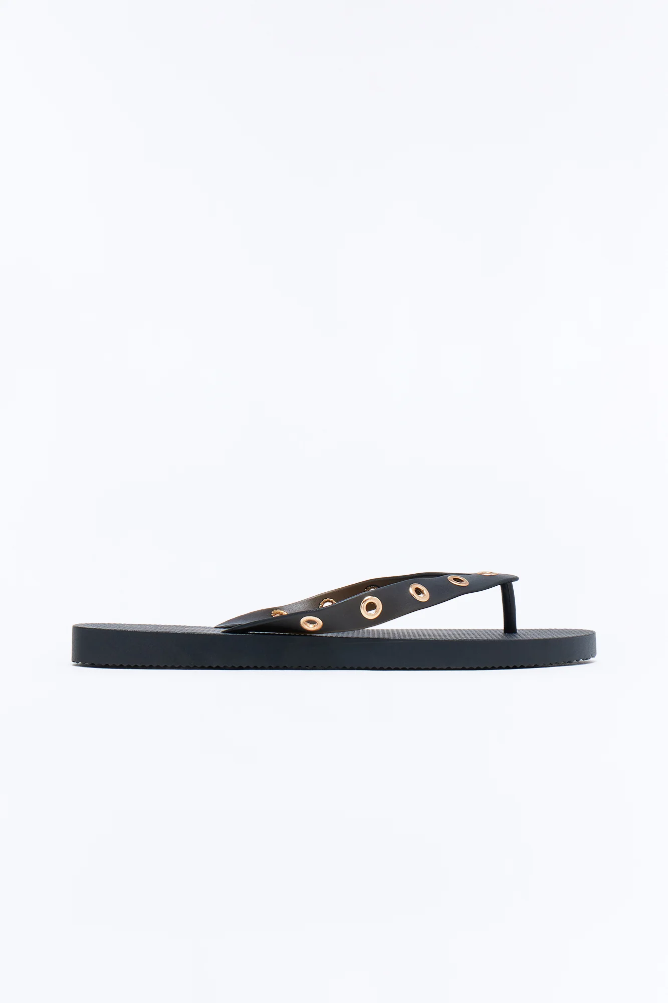 Myle Grommet Flip Flops - Black
