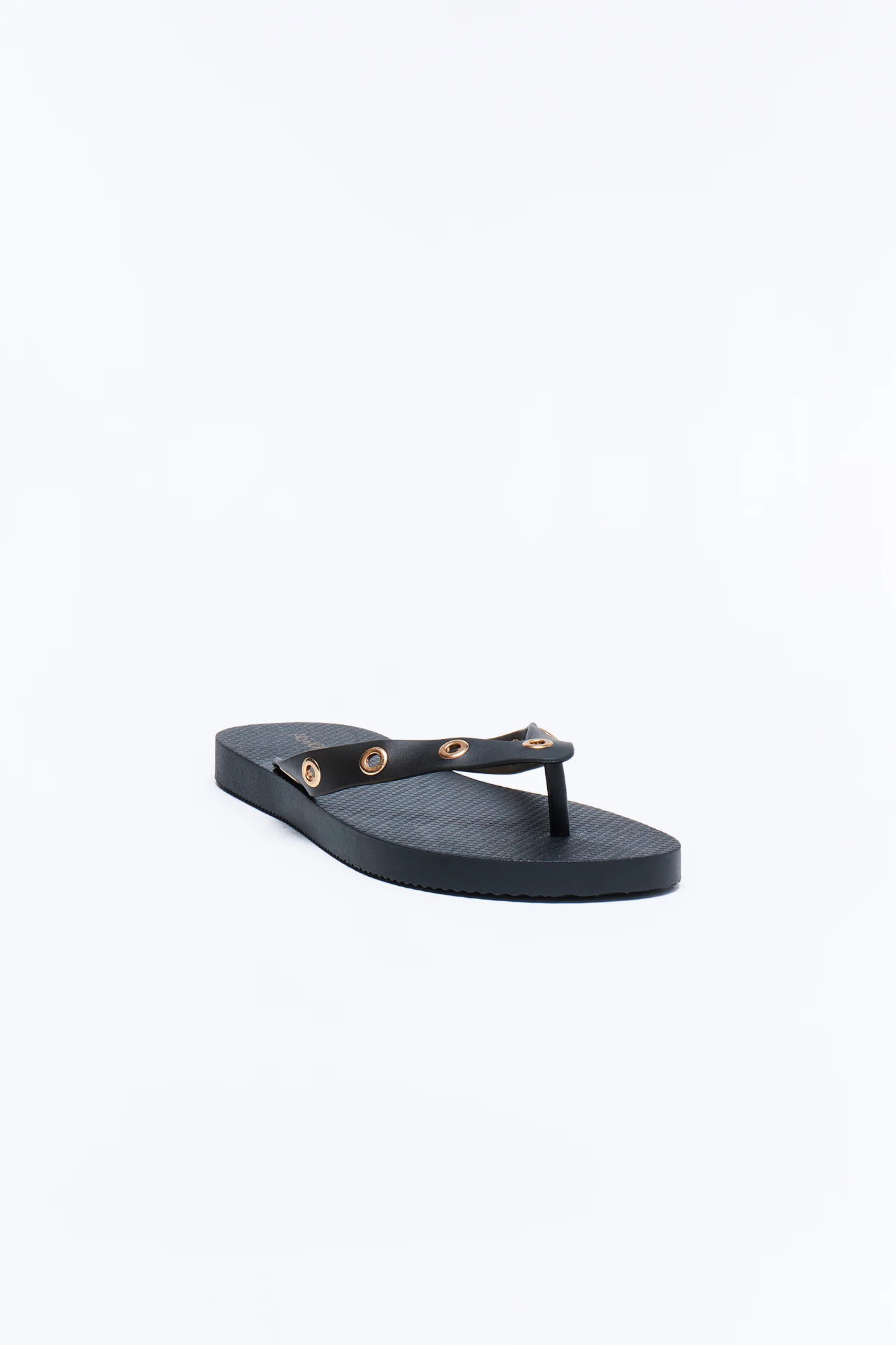 Myle Grommet Flip Flops - Black - Image 2