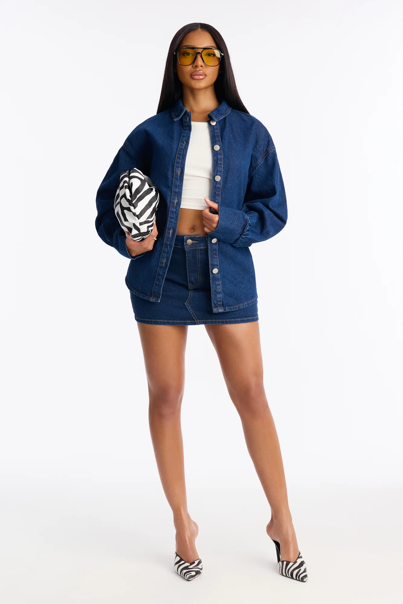 Myra Oversized Denim Shirt - Indigo - Image 2