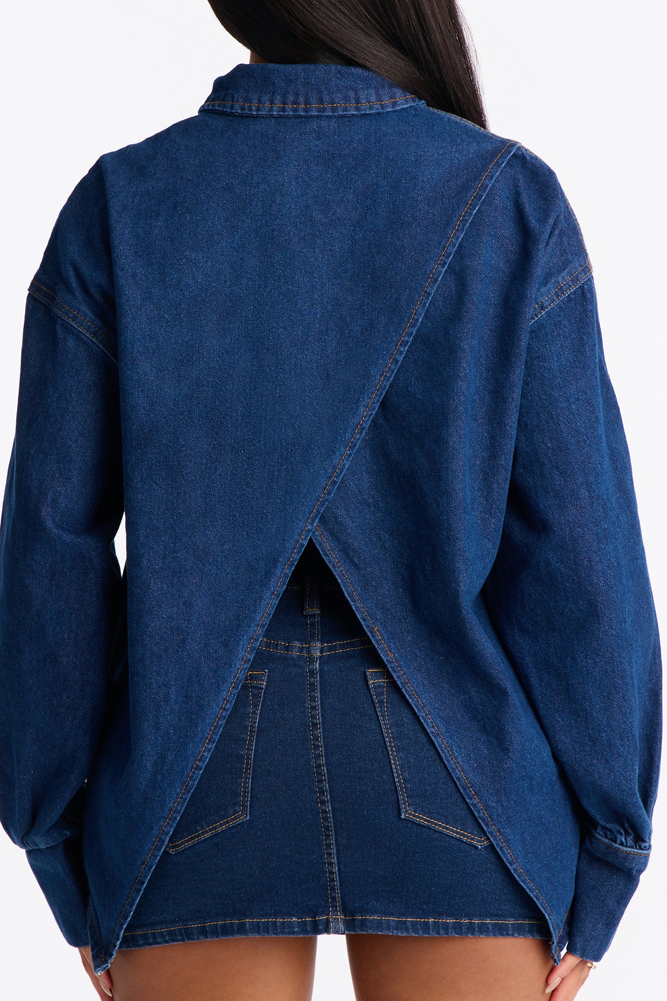 Myra Oversized Denim Shirt - Indigo - Image 4