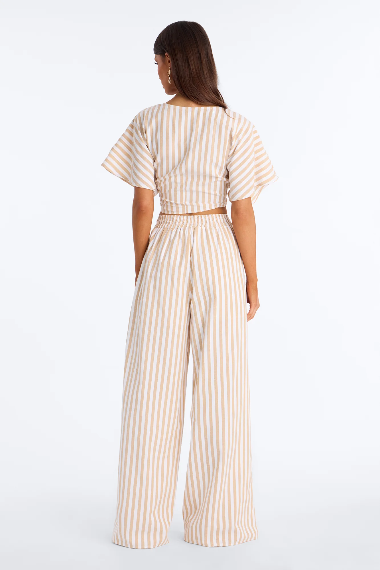 Nantucket Stripe Pant Set - Taupe - Image 4
