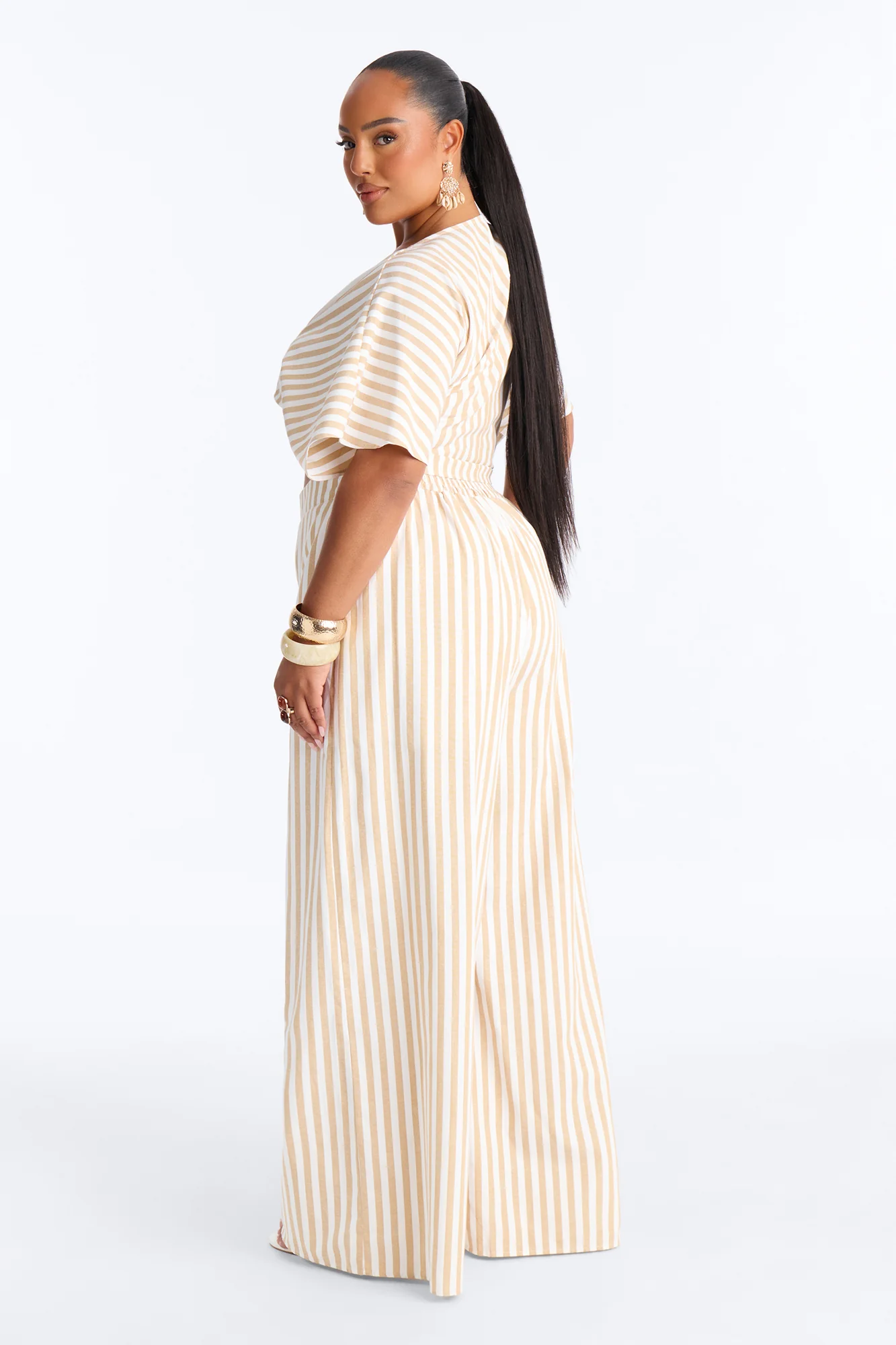 Nantucket Stripe Pant Set - Taupe - Image 8