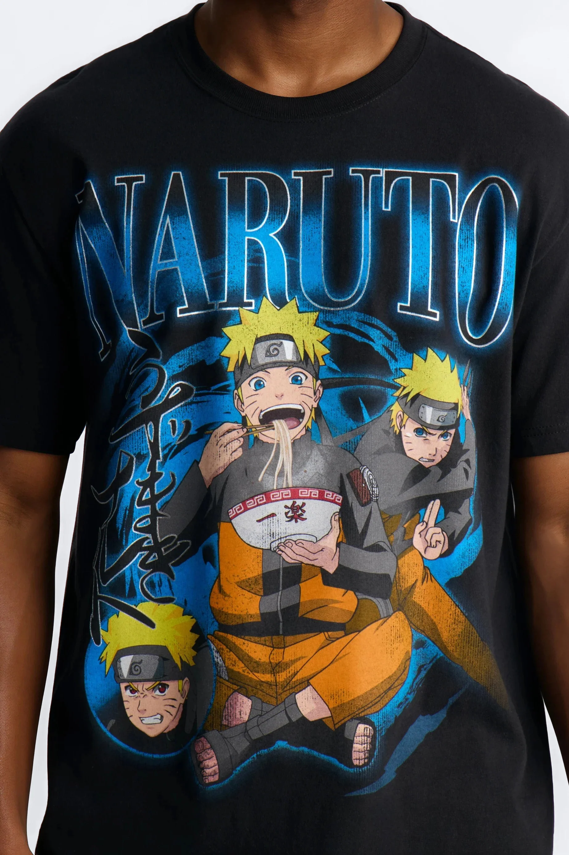 Naruto Ramen Oversized Short Sleeve Tee - Black - Image 3