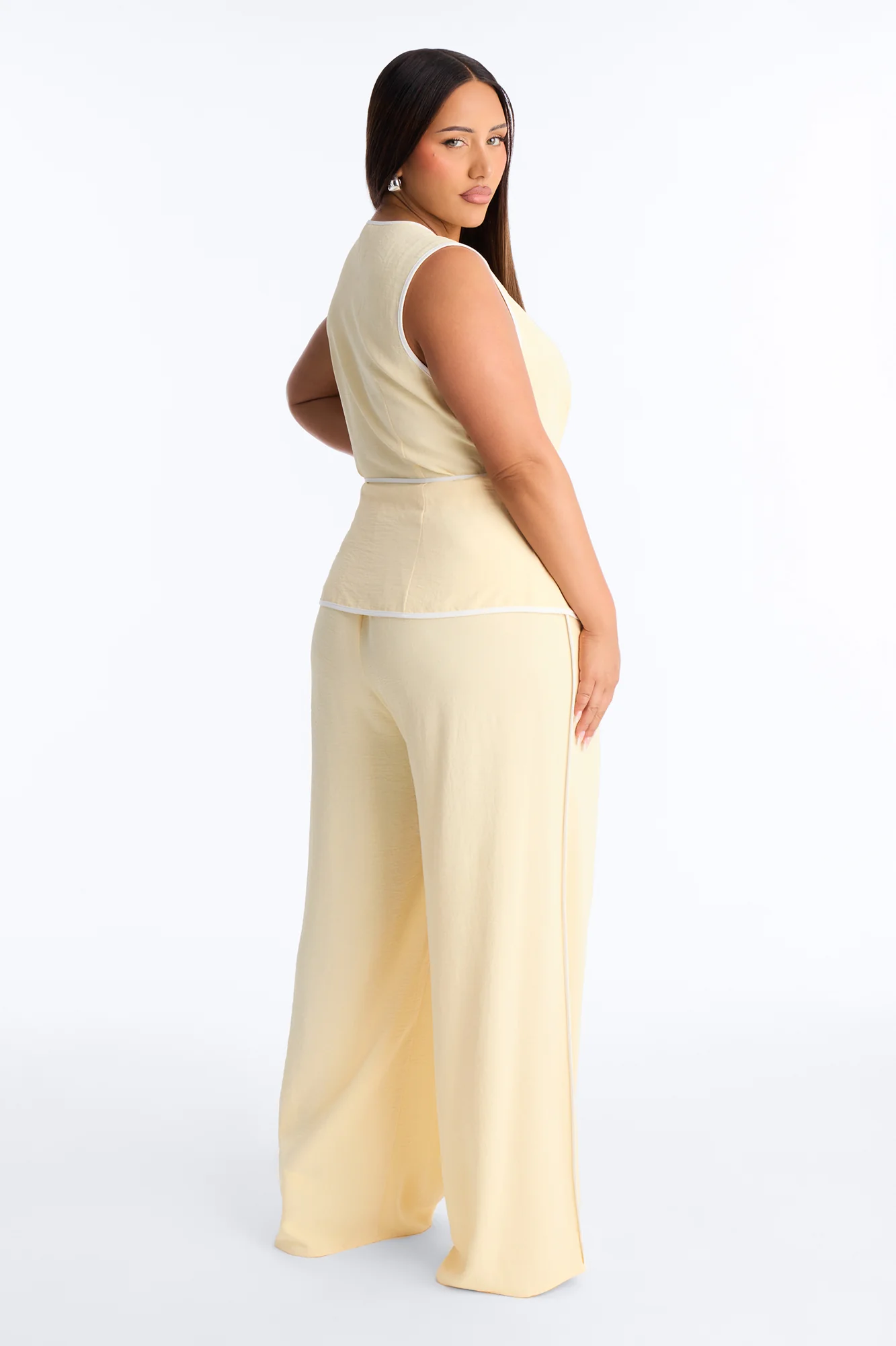 Natalia Sleeveless Pant Set - Yellow - Image 7