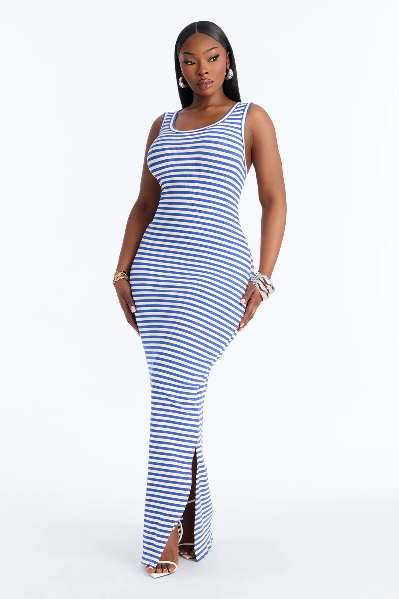 Natalia Striped Maxi Dress - Royal/combo - Image 4