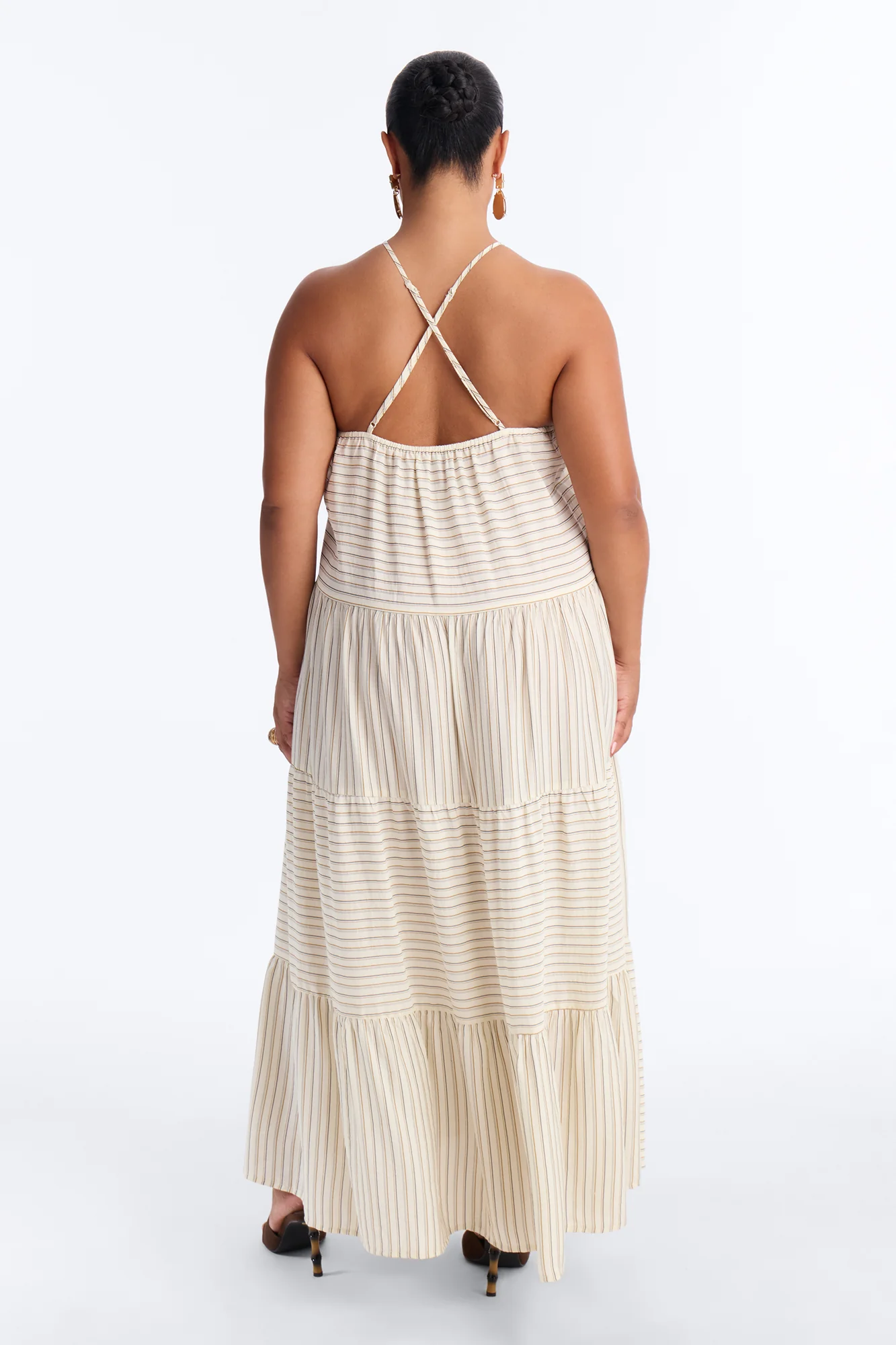 Nayelli Striped Linen Maxi Dress - Cream/combo - Image 7
