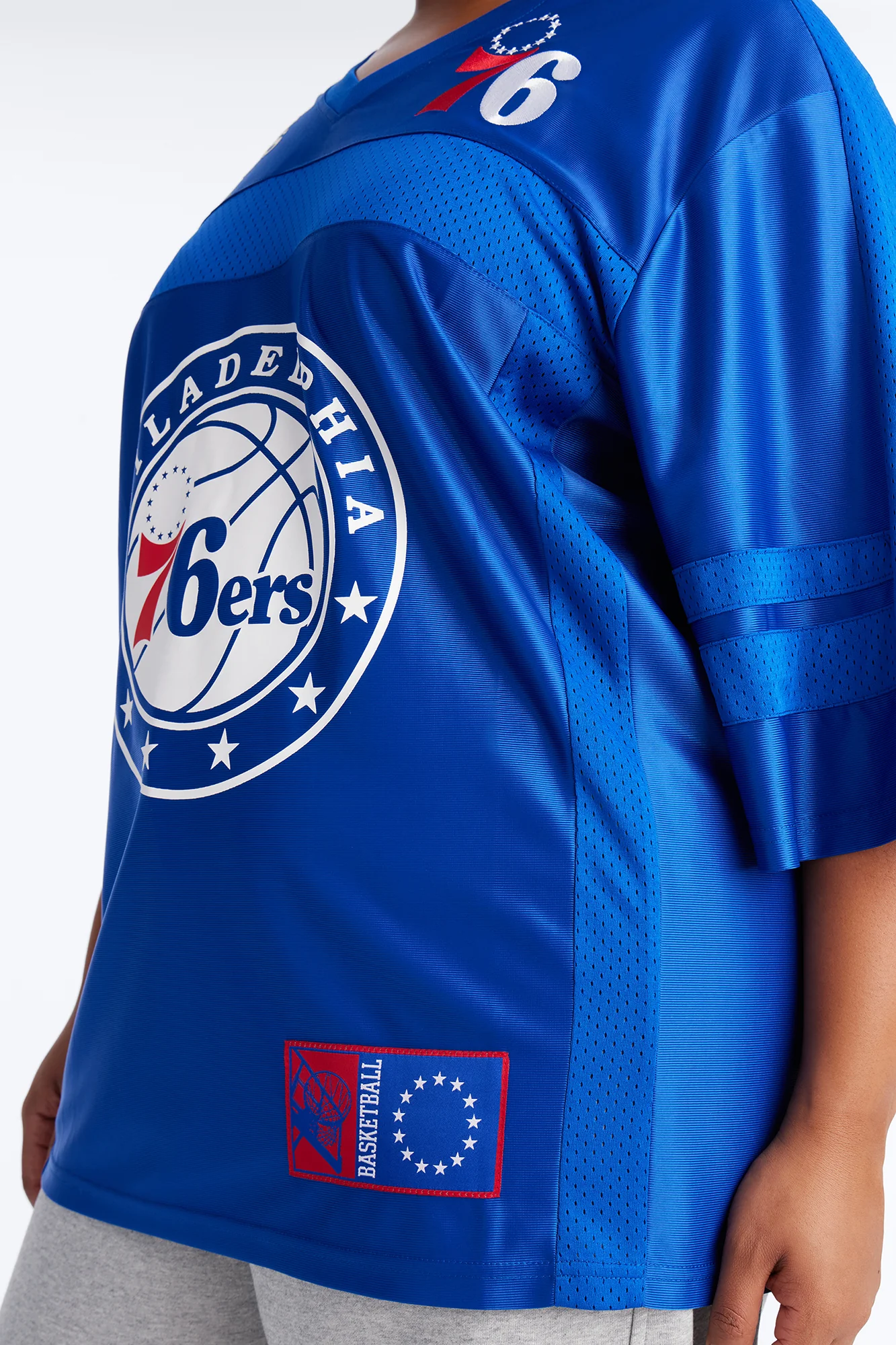 NBA 76'ers Oversized Mesh Tee - Royal - Image 7