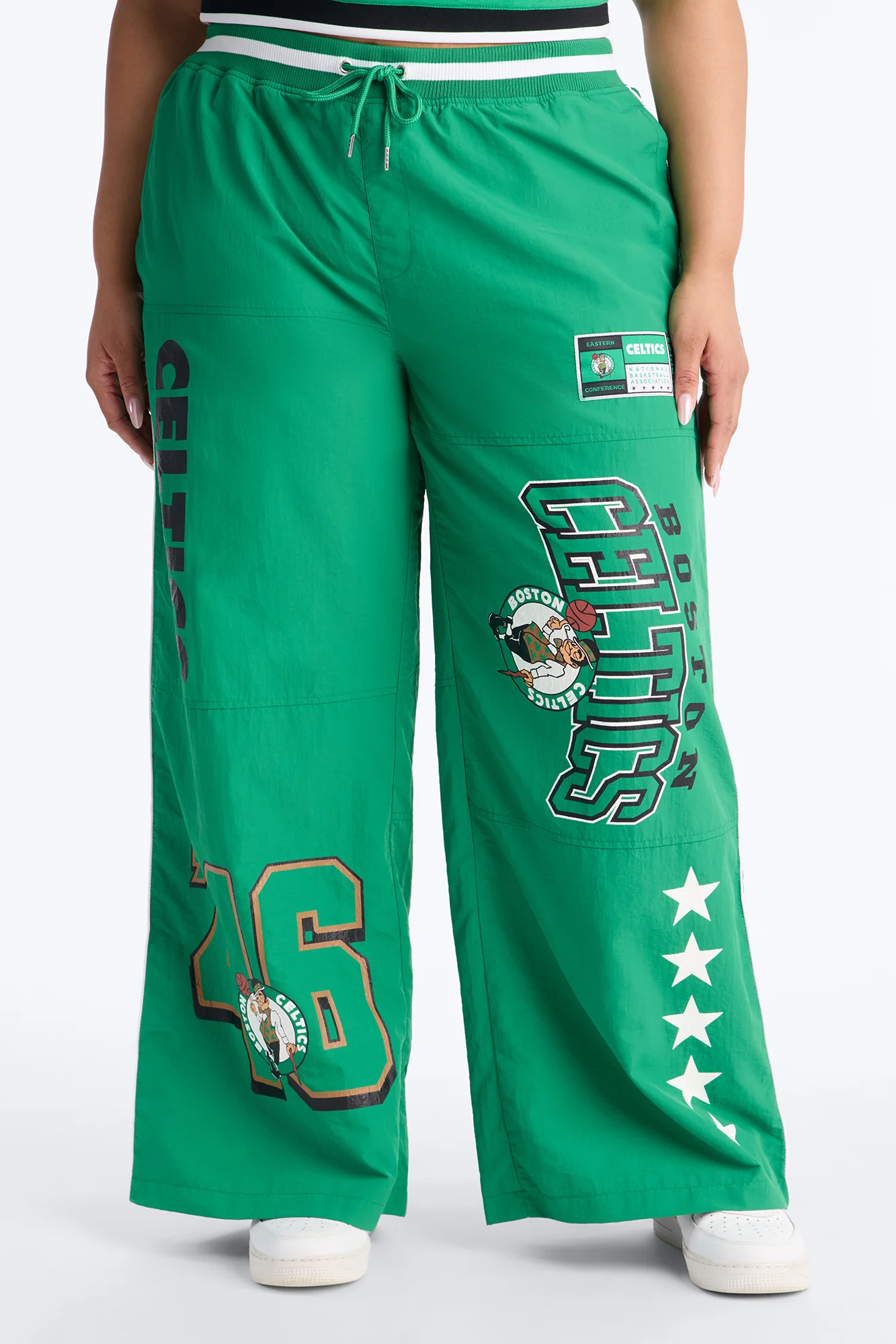 NBA Boston Celtics Patchwork Cargo Wide Leg Pant - Kelly Green - Image 5