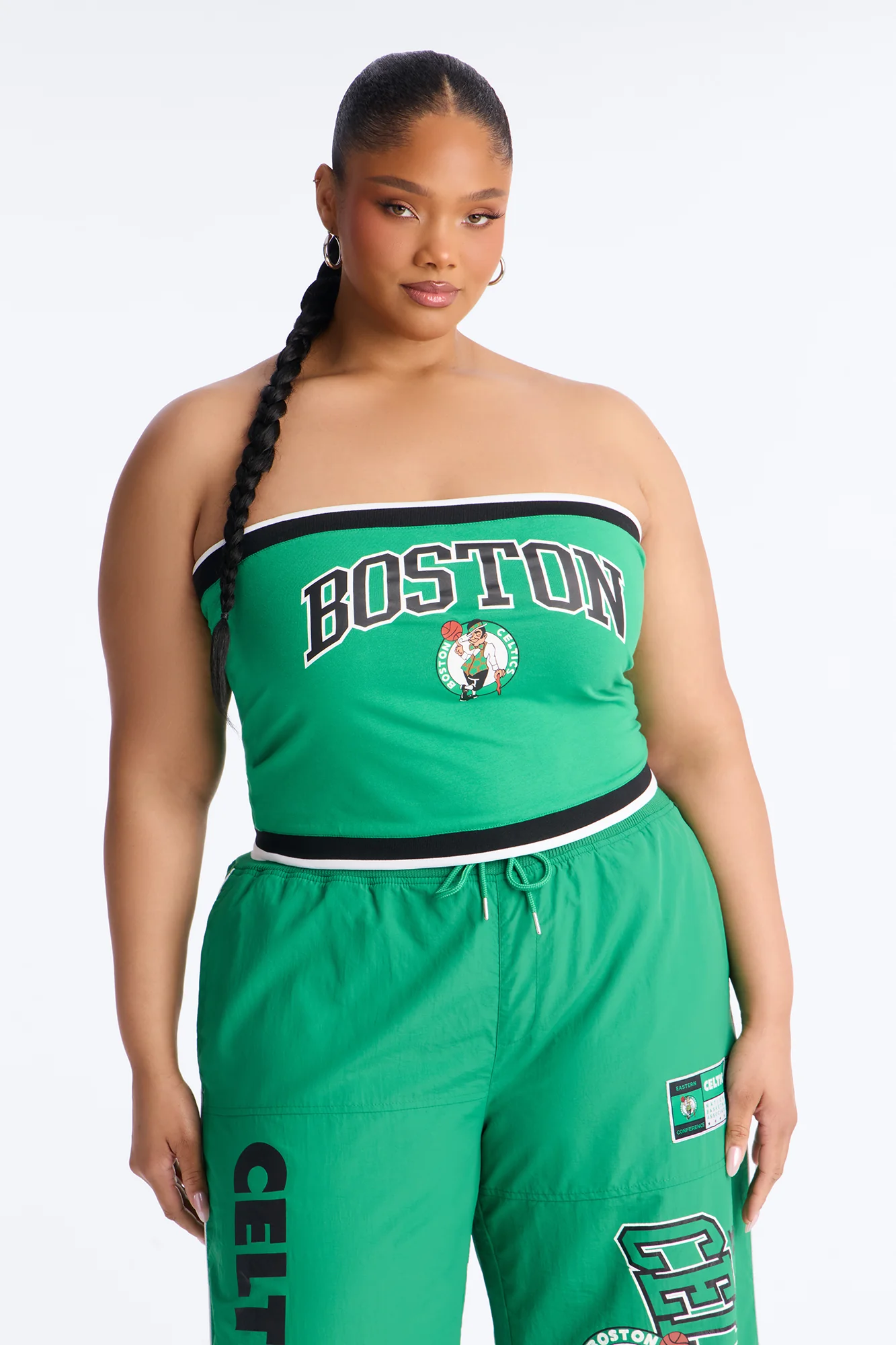 NBA Boston Celtics Patchwork Tube Top - Kelly Green - Image 4