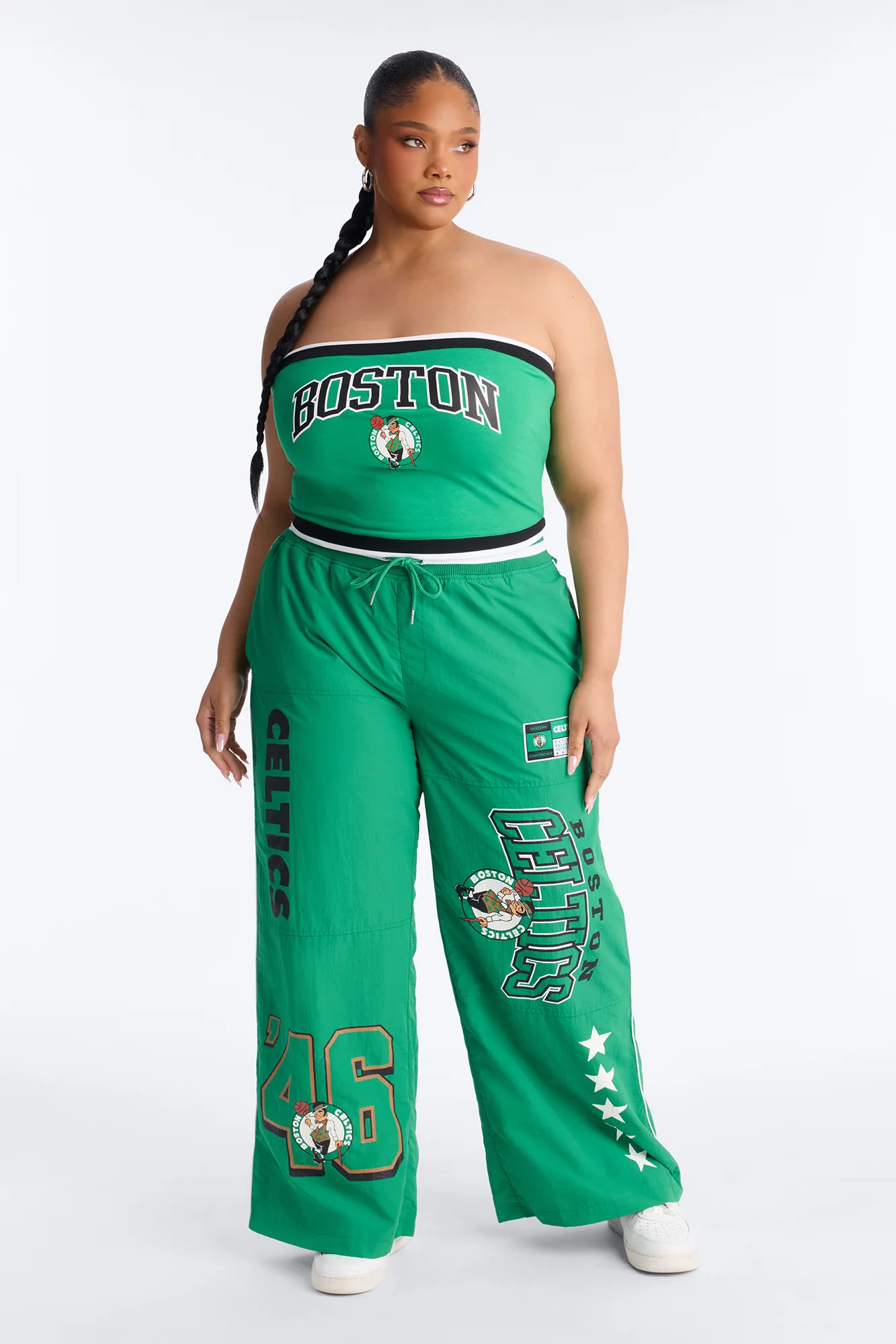 NBA Boston Celtics Patchwork Tube Top - Kelly Green - Image 5