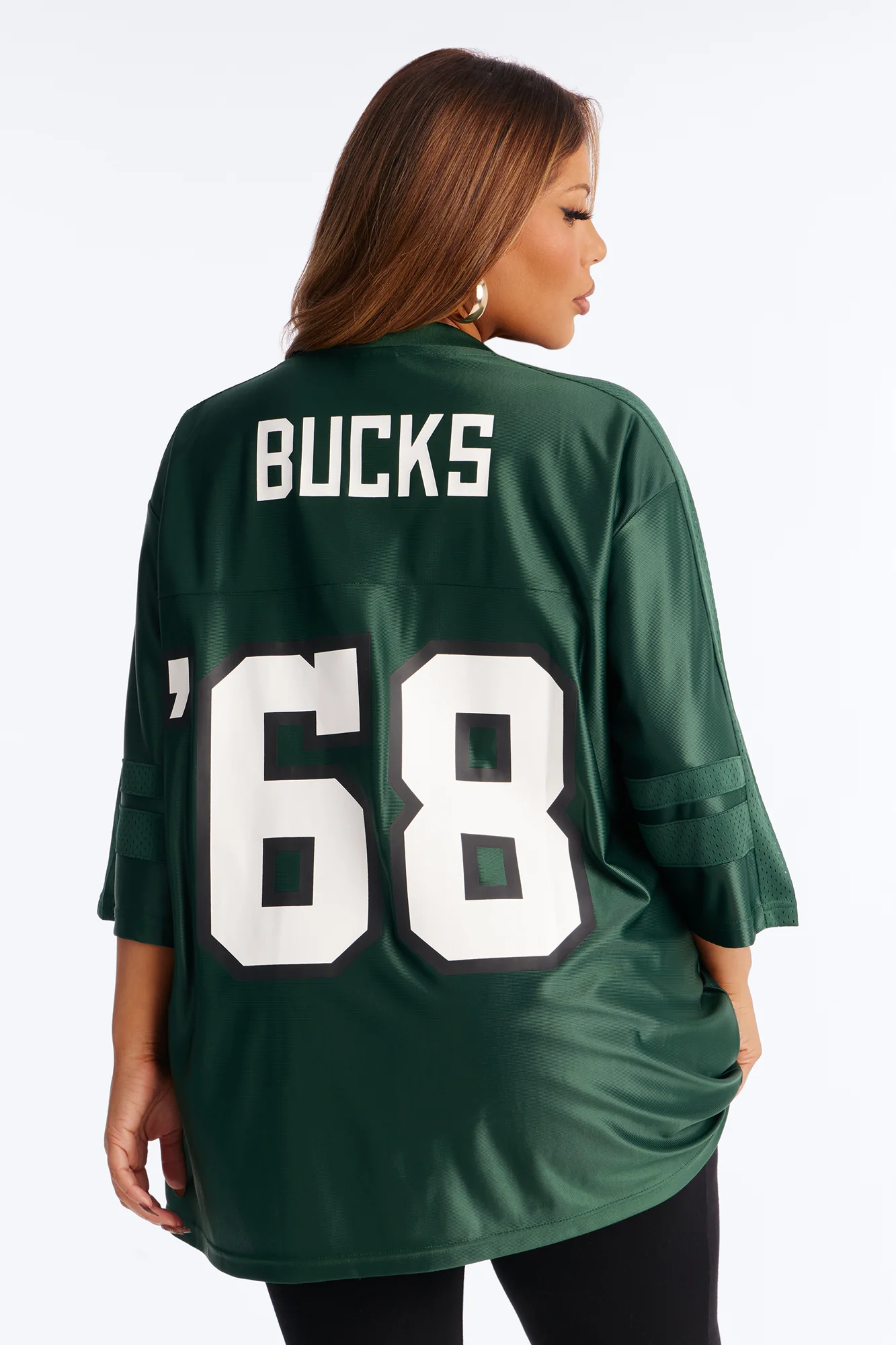 NBA Bucks Oversized Mesh Tee - Hunter - Image 9