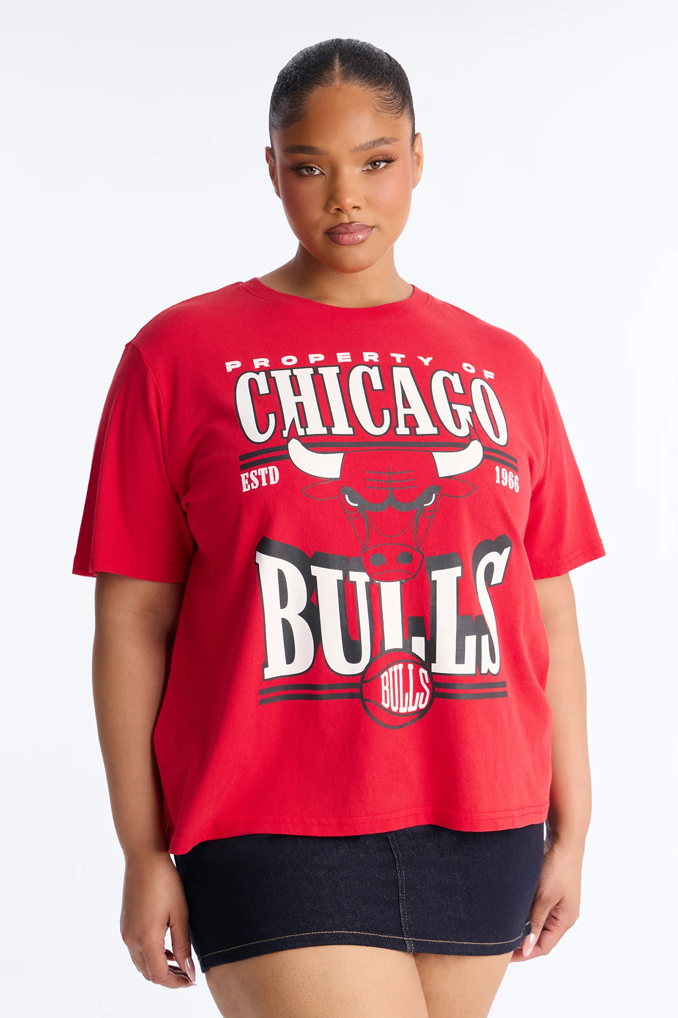 NBA Bulls Washed Oversized Tee - Red - Image 5