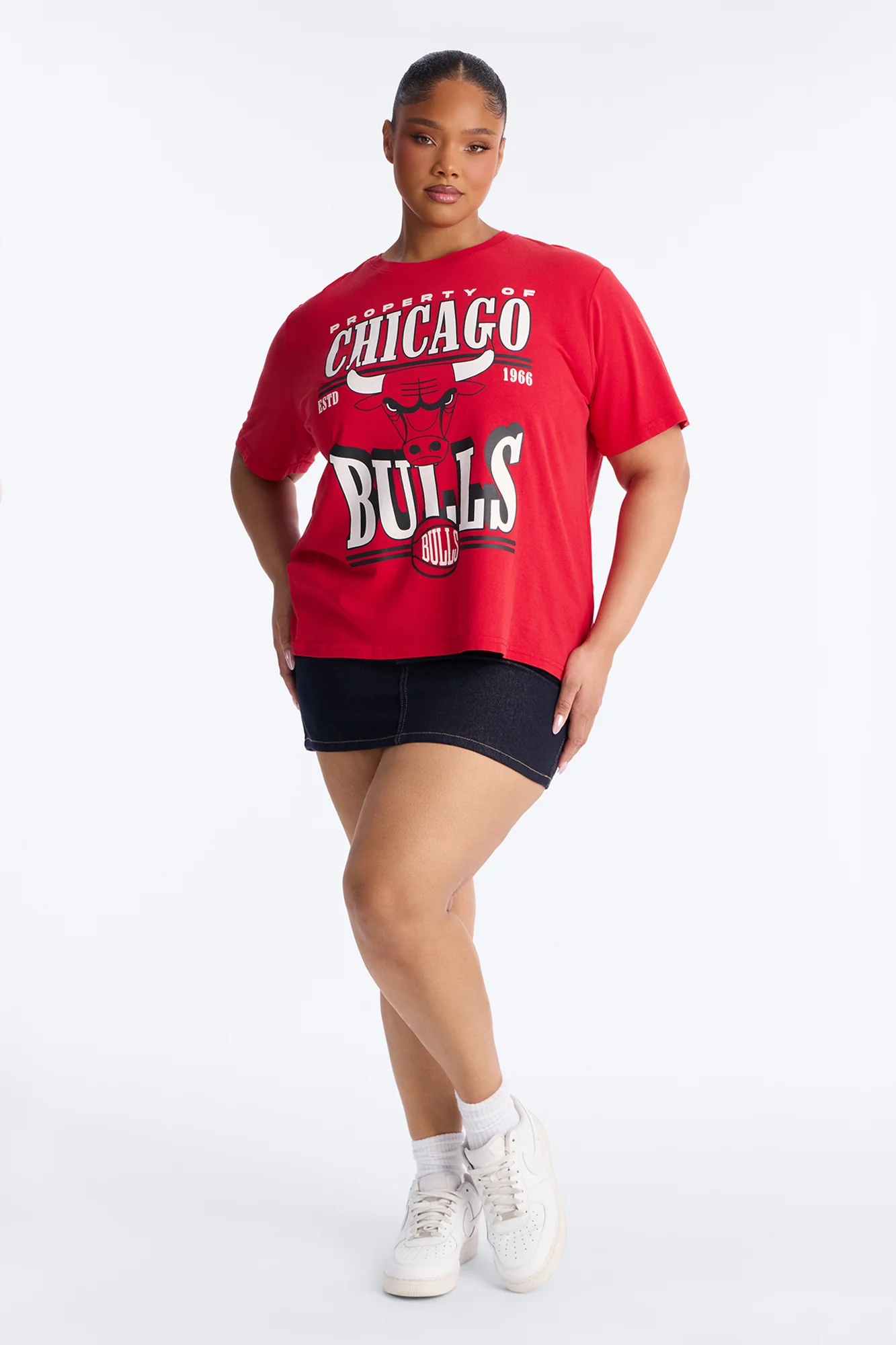 NBA Bulls Washed Oversized Tee - Red - Image 6