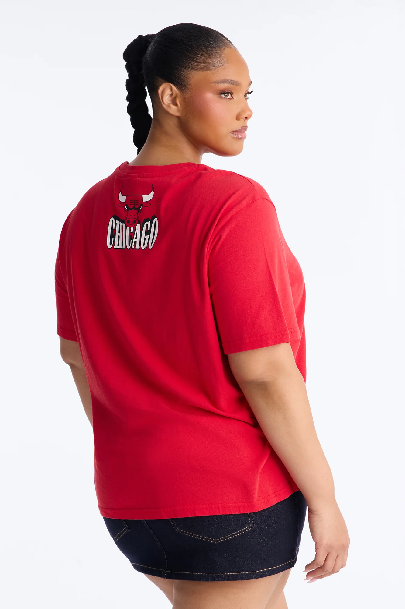 NBA Bulls Washed Oversized Tee - Red - Image 7